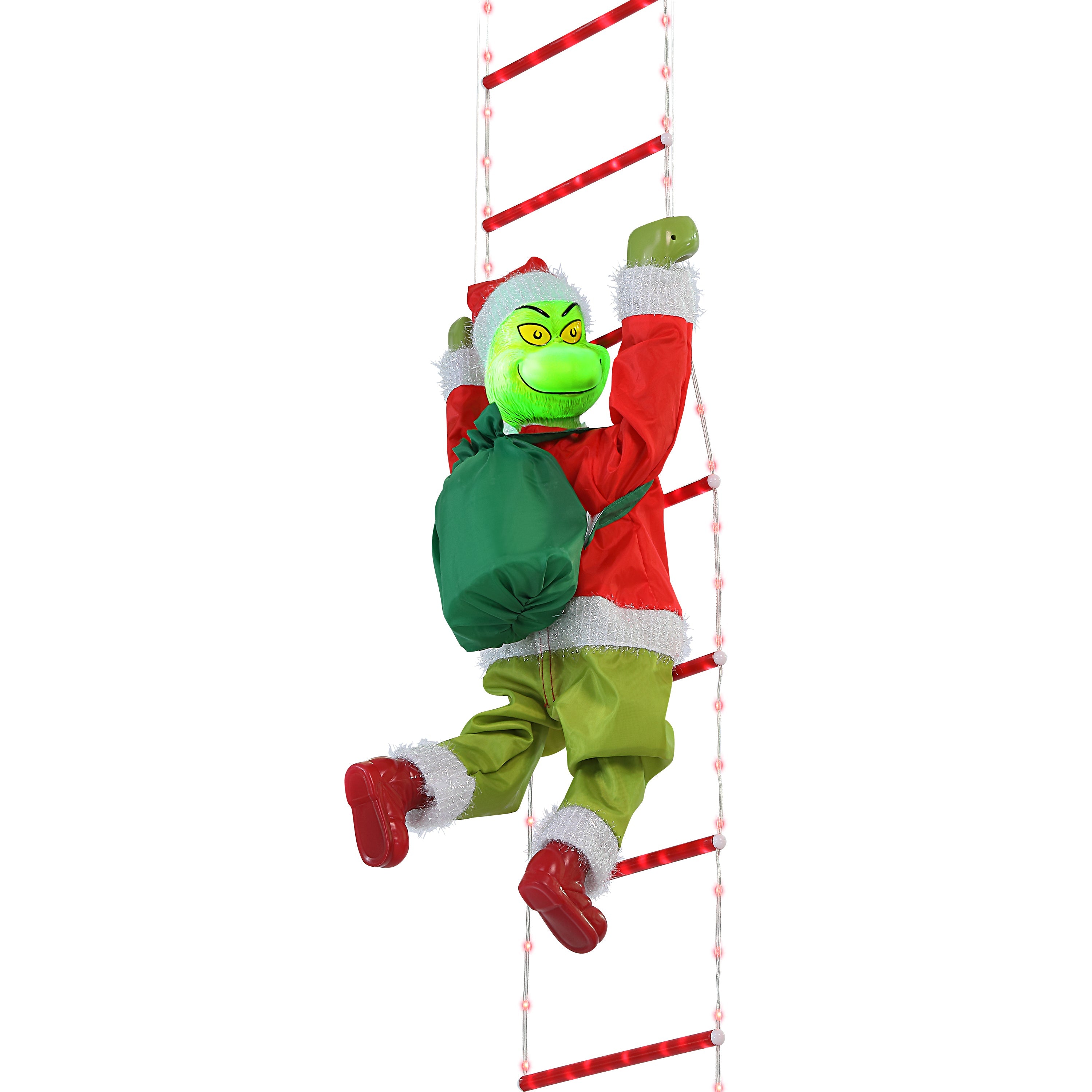 10 ft. Outdoor Animated Rope Ladder Climbing Grinch - Mr. Christmas