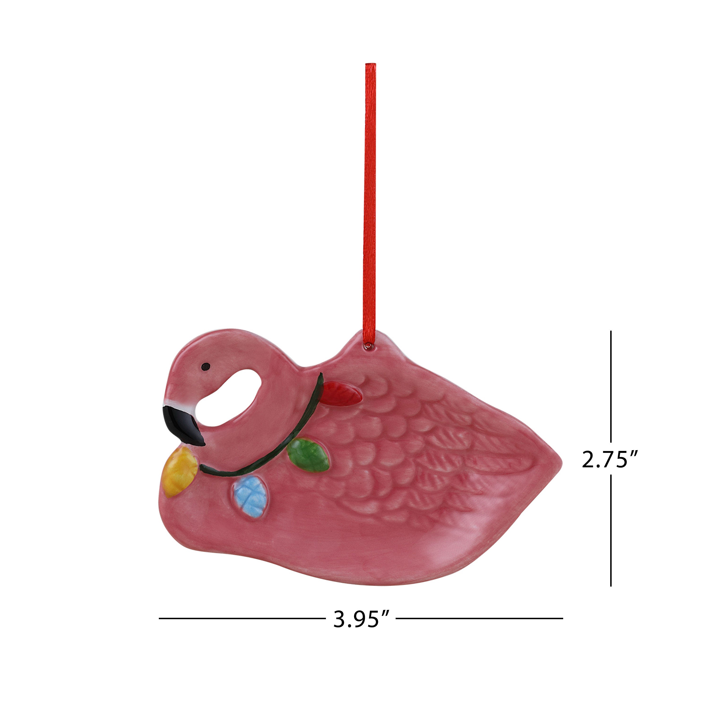 4" Set of 5 Ceramic Tropical Ornaments