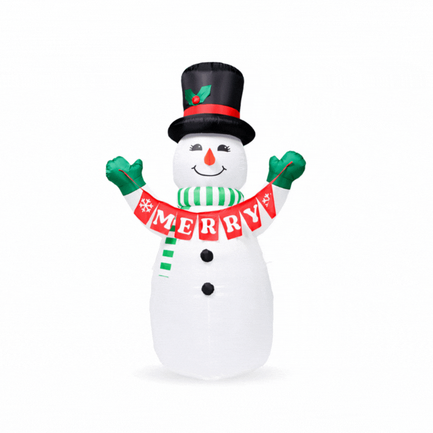 10 ft. Outdoor Lit Inflatable - Merry Snowman