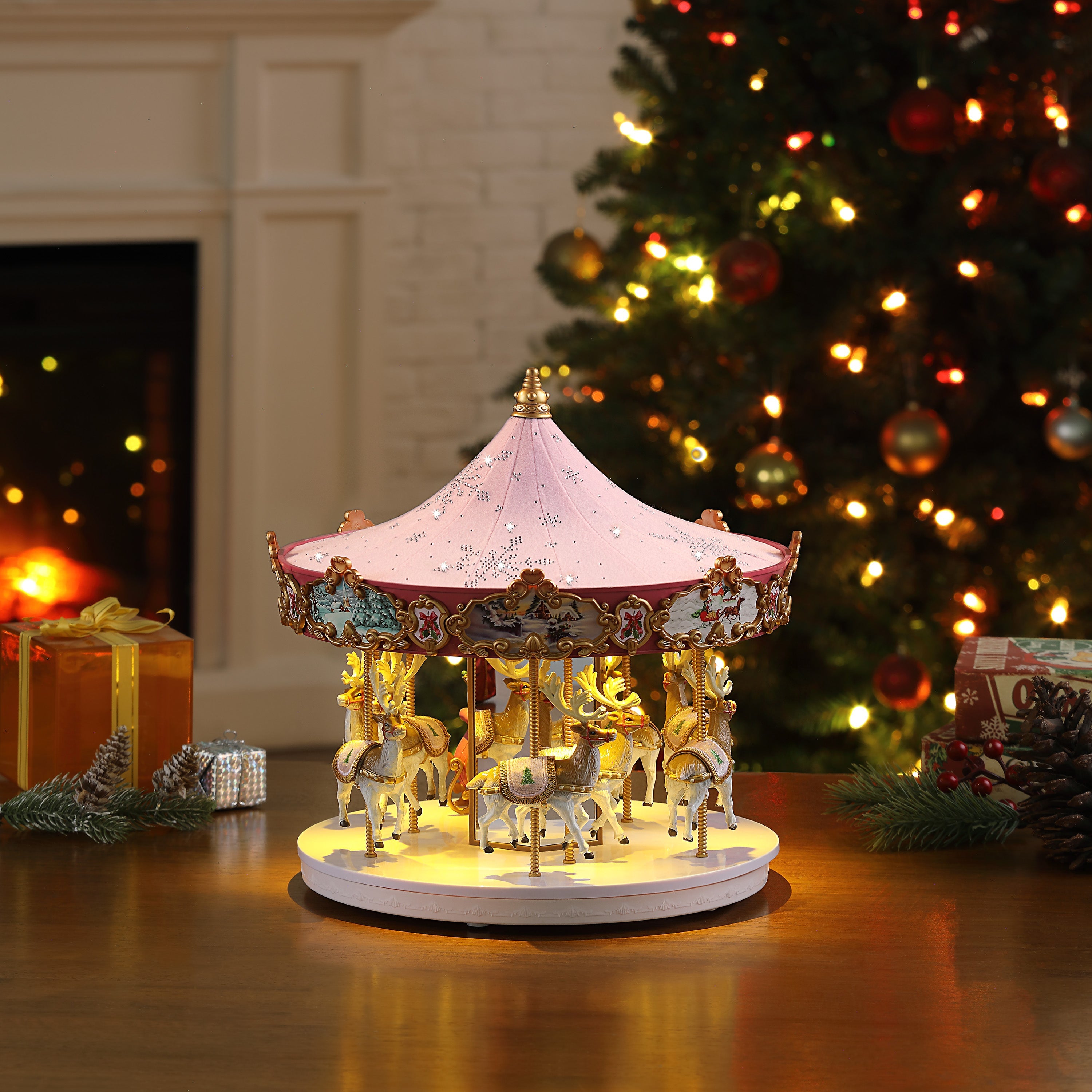 12 in. Animated Swarovski Snowflake Carousel - Mr. Christmas
