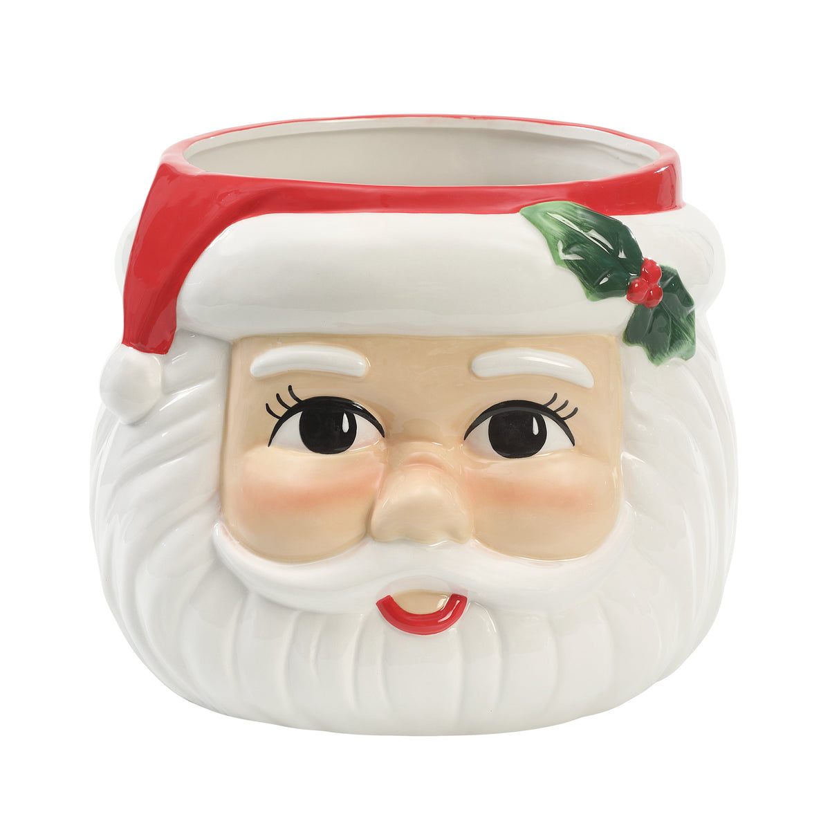 12 in. Ceramic Santa Candy Bowl - Mr. Christmas