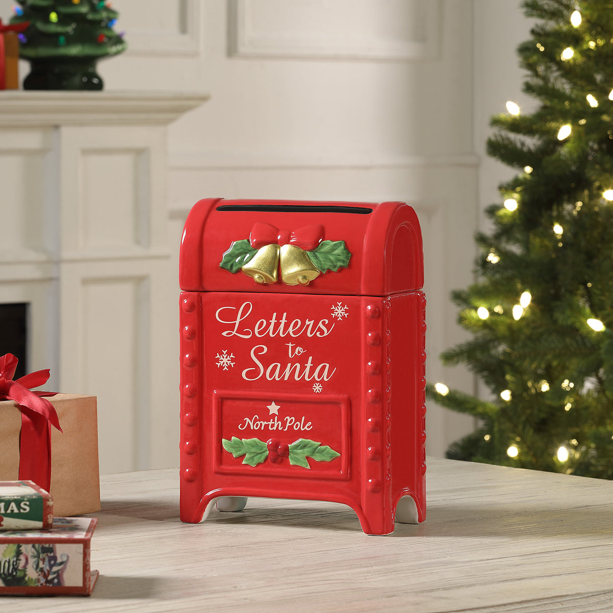 12 in. Letters to Santa North Pole Mailbox Cookie Jar - Mr. Christmas