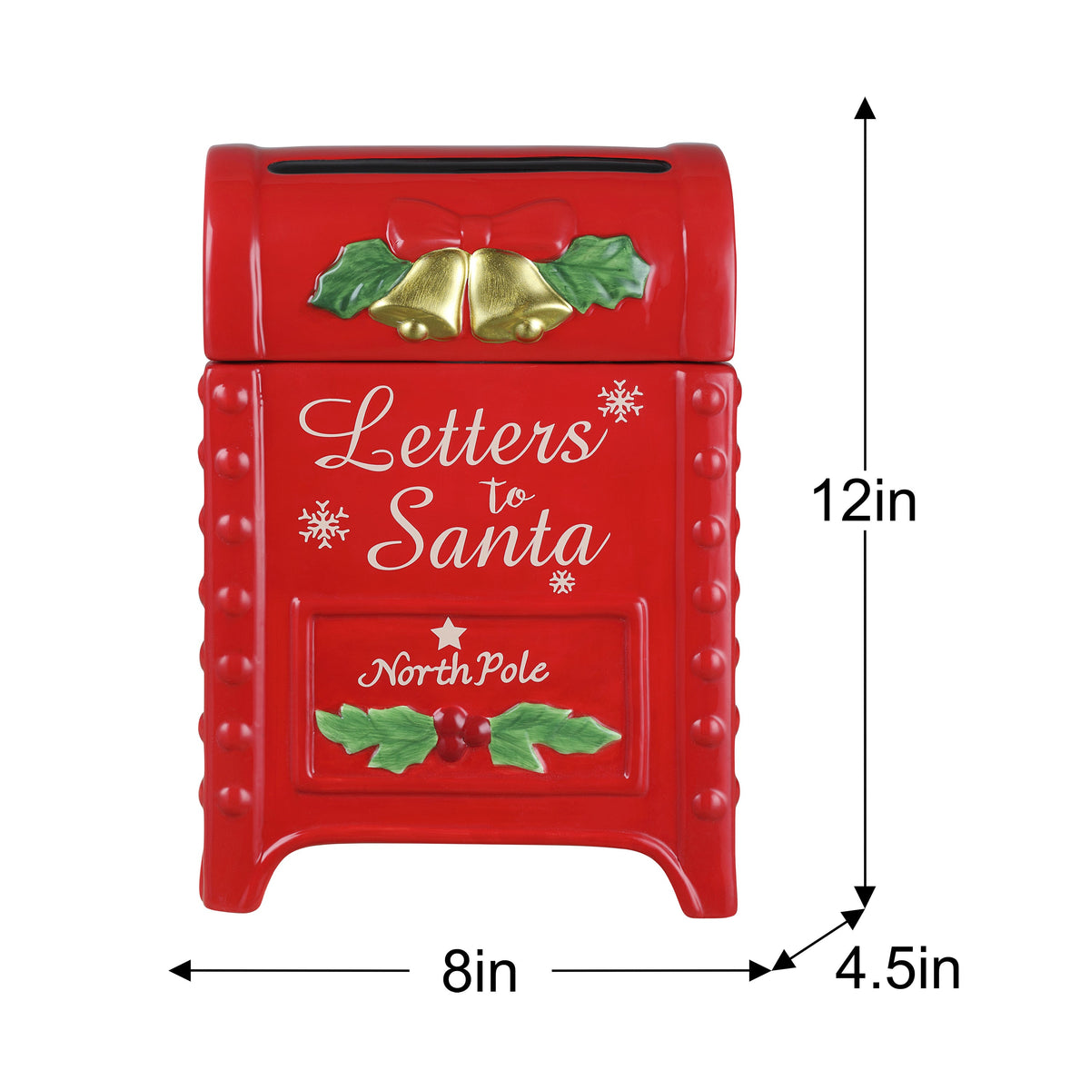 12 in. Letters to Santa North Pole Mailbox Cookie Jar - Mr. Christmas