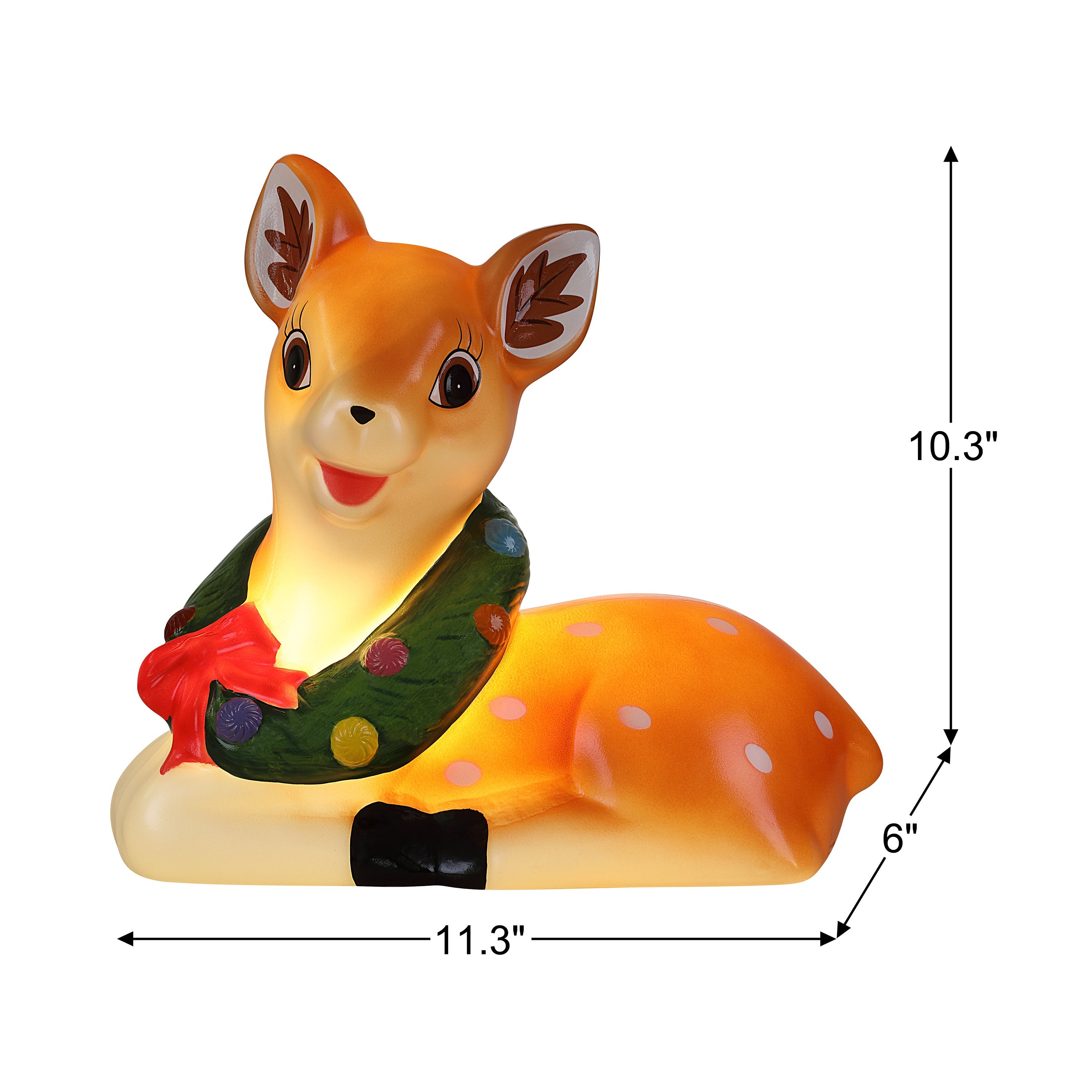 12 in. Nostalgic Lit Blow Mold Figure - Reindeer - Mr. Christmas