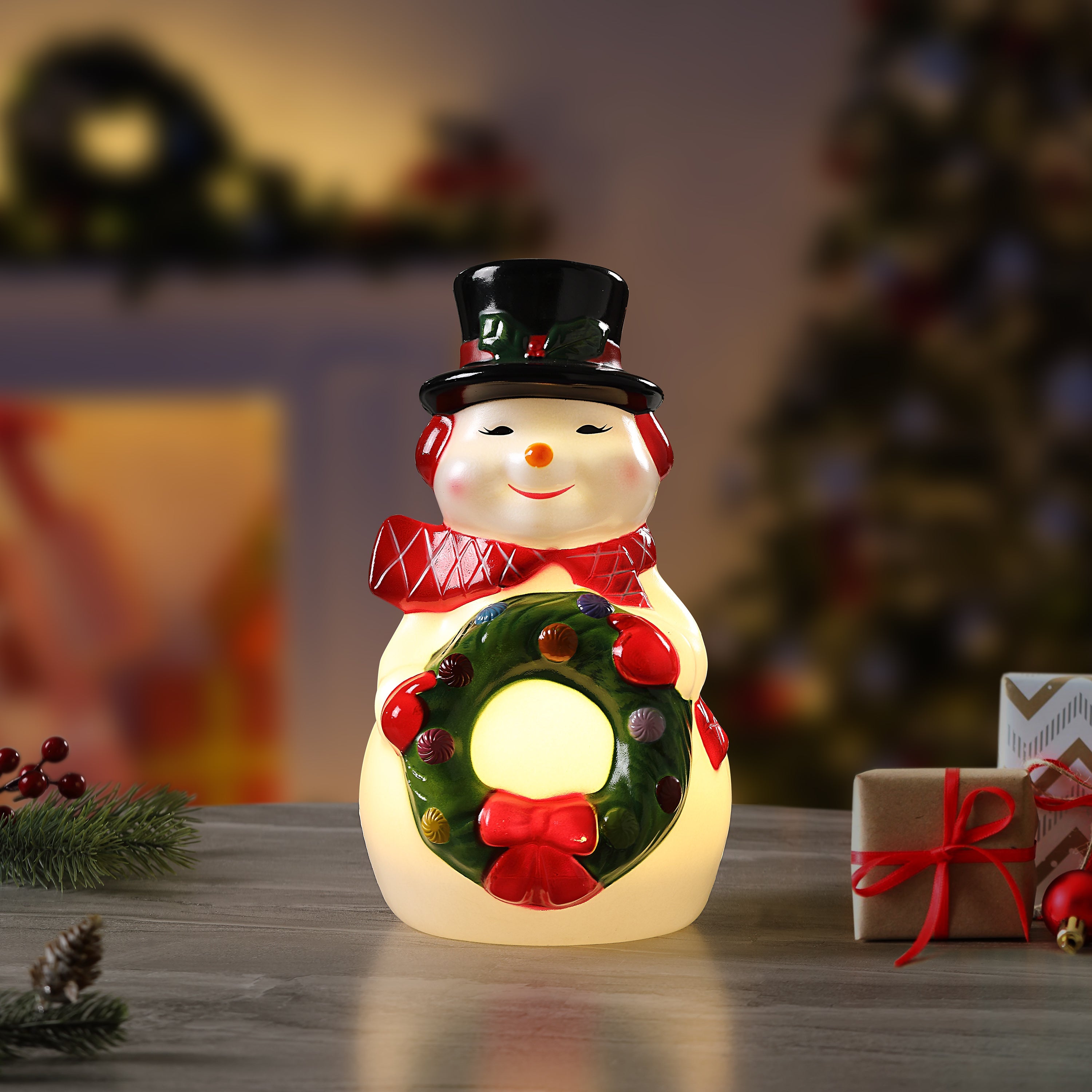 12 in. Nostalgic Lit Blow Mold Figure - Snowman - Mr. Christmas