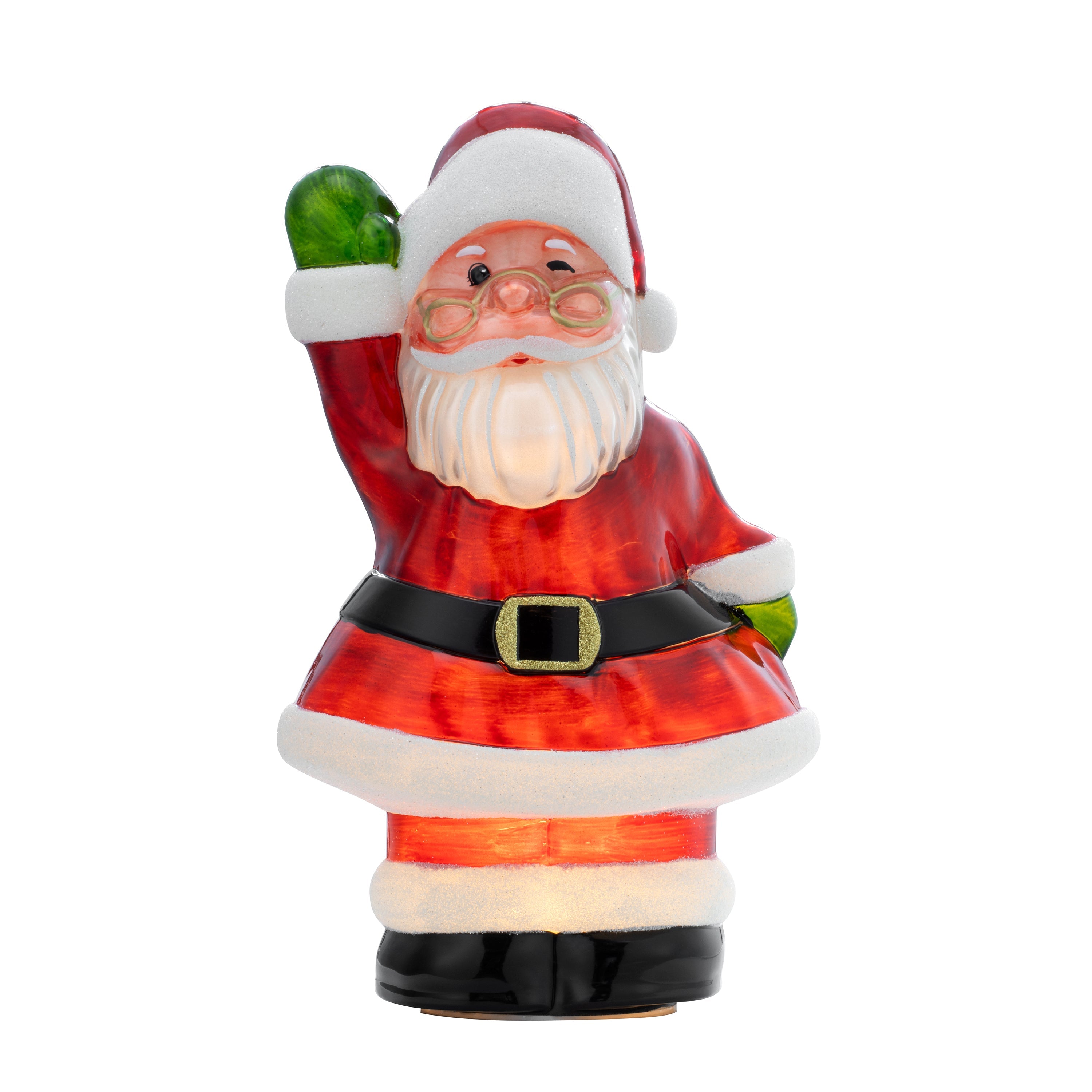 アメリカングラスサイン　サンタアンティーク金箔　ビンテージ 12 in. Vintage Illuminated Mercury Glass Figurine - Santa – Mr