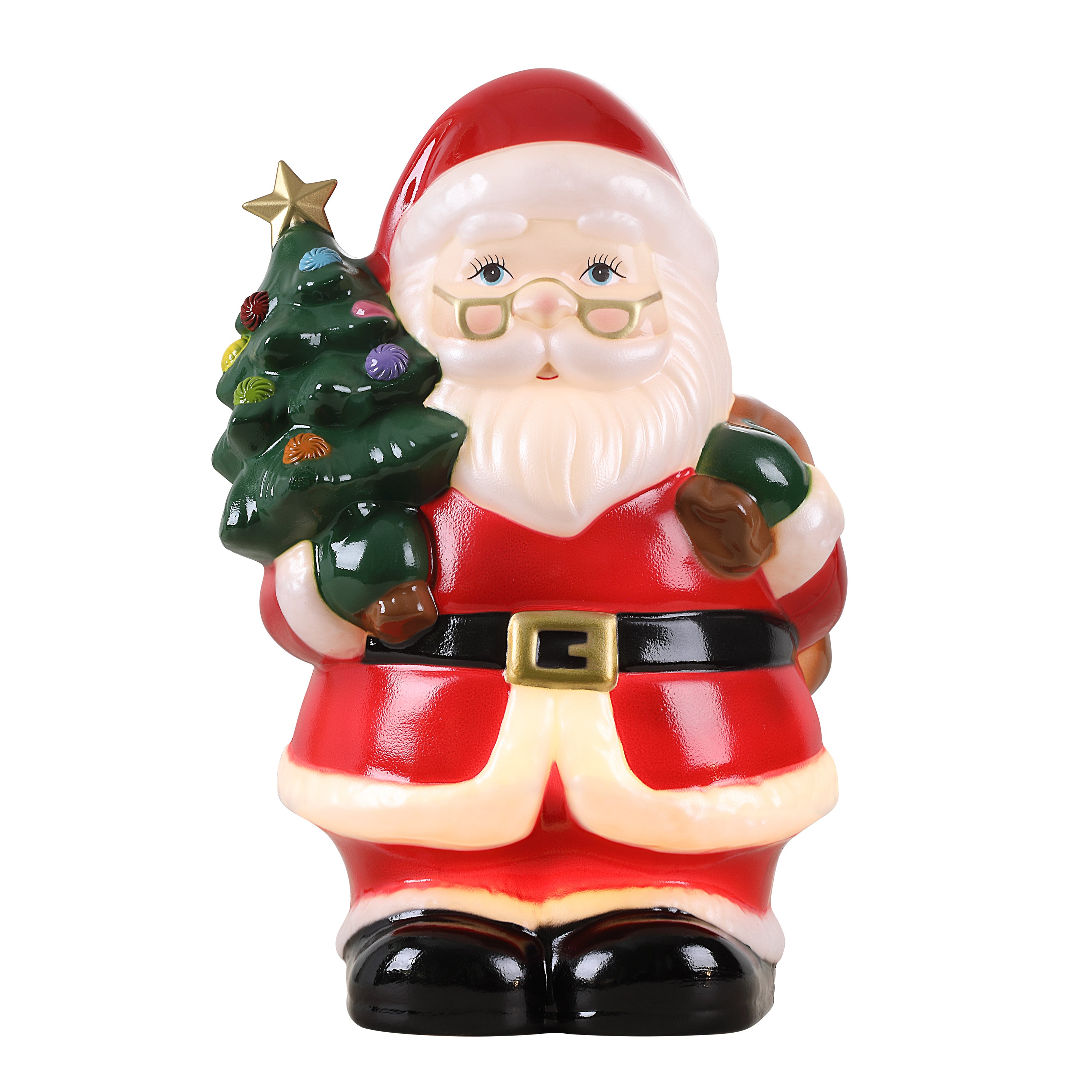 12 in. Nostalgic Lit Blow Mold Figure - Santa