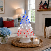 24 in. White Nostalgic Ceramic Tree with Light Show