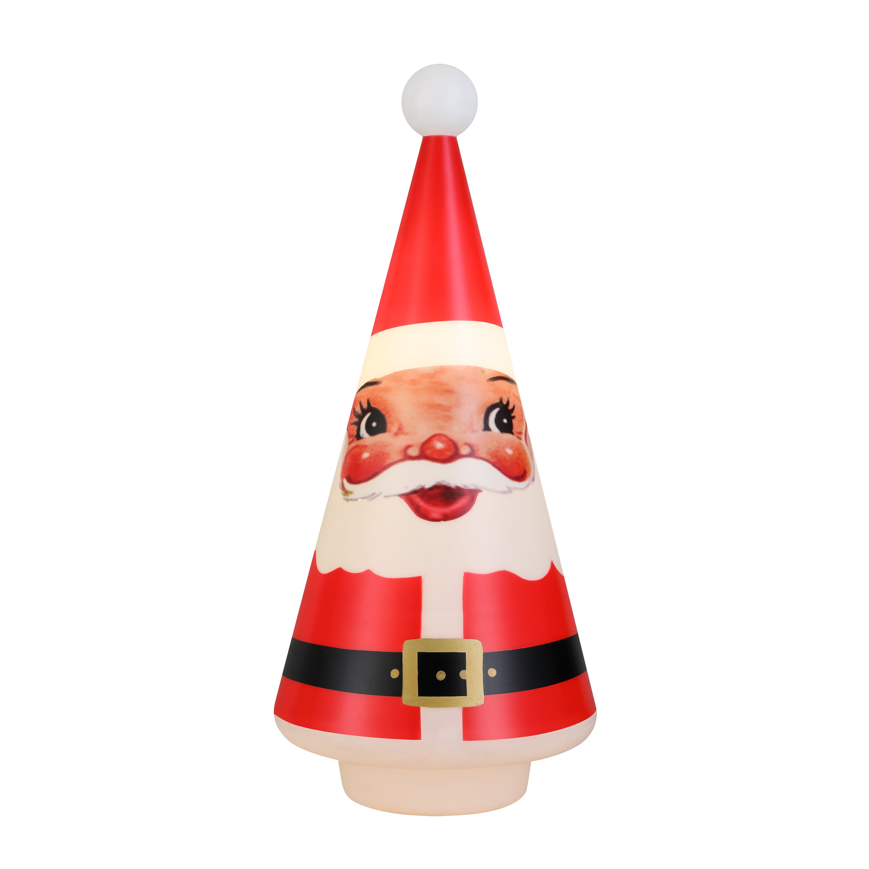 24 in. Blow Mold Cone Character Tree - Santa