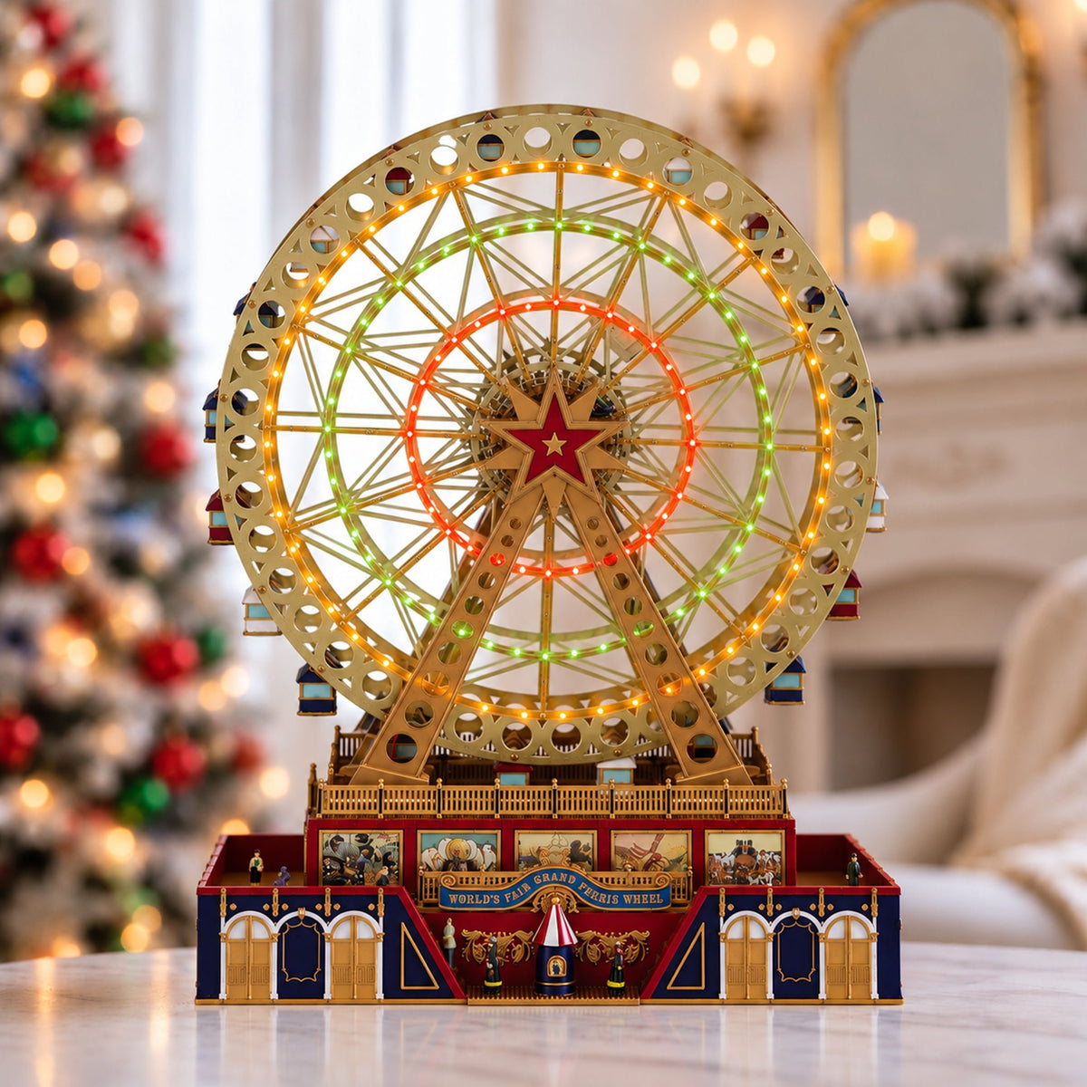 15 in. Animated Worlds Fair Grand Ferris Wheel - Mr. Christmas