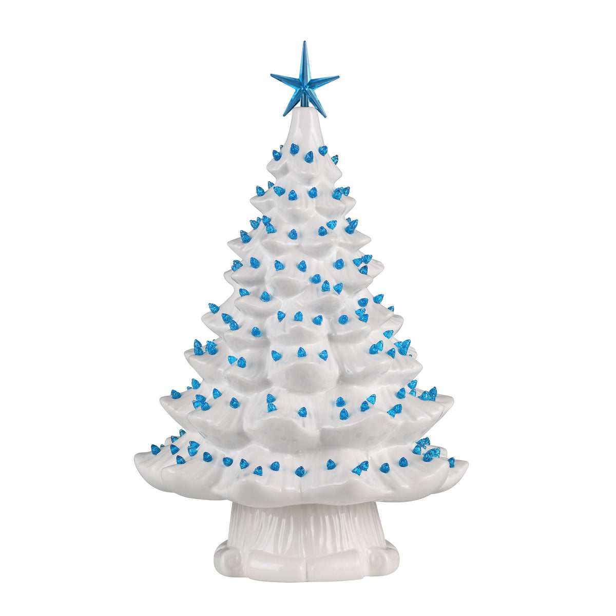 16 in. Vintage Legacy Tree - White with Blue Bulbs - Mr. Christmas
