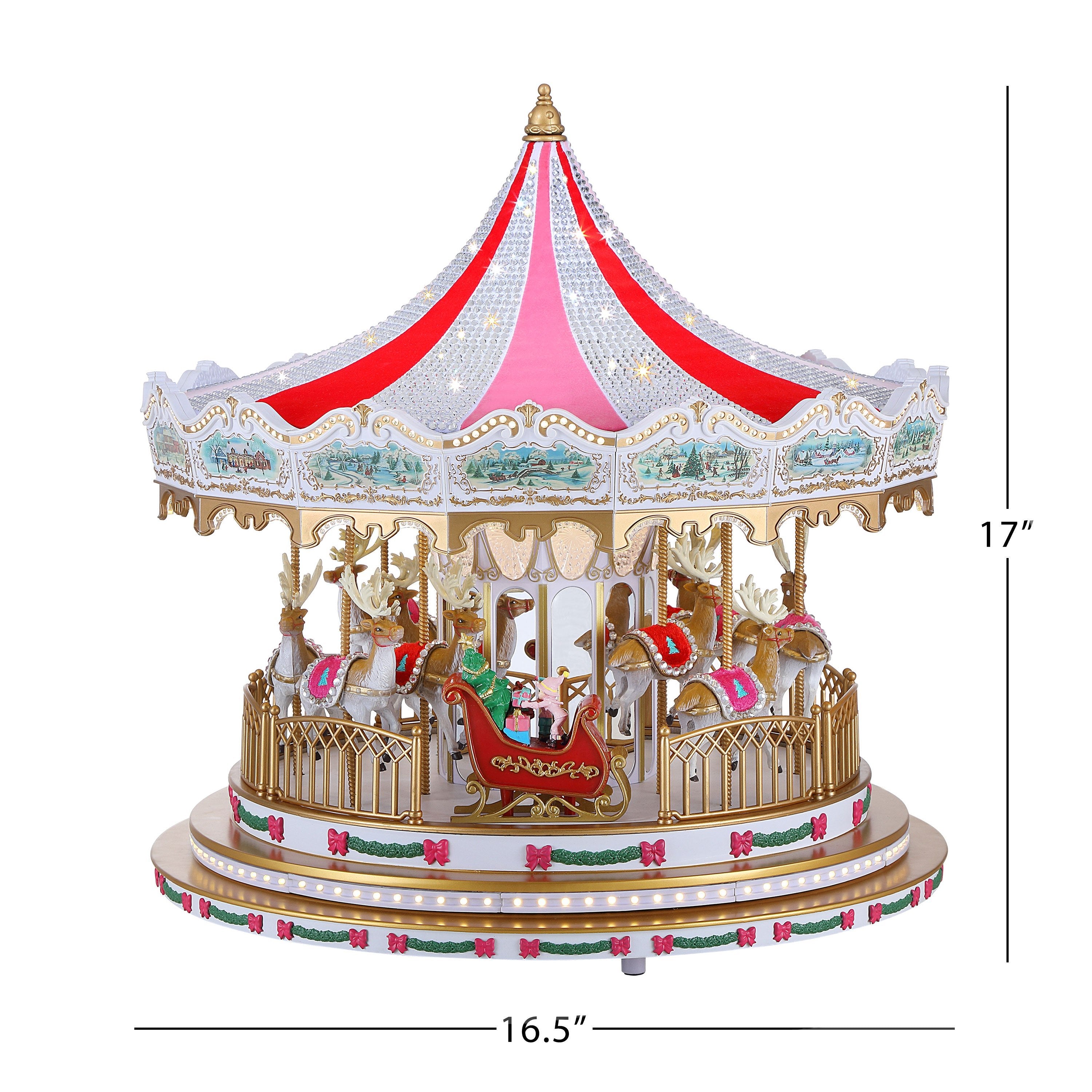 17 in. Animated Sugarplum Swarovski Carousel - Mr. Christmas