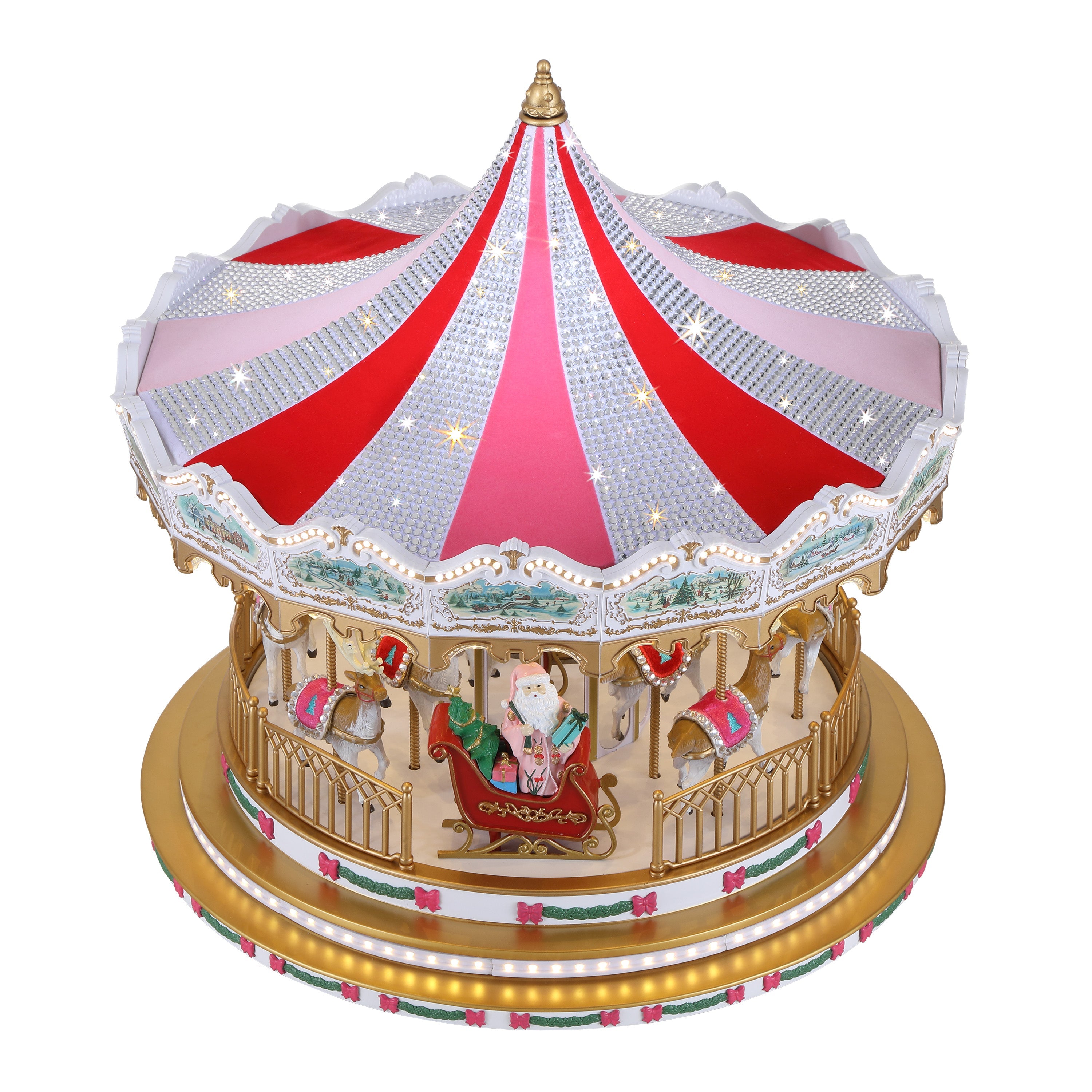 17 in. Animated Sugarplum Swarovski Carousel - Mr. Christmas