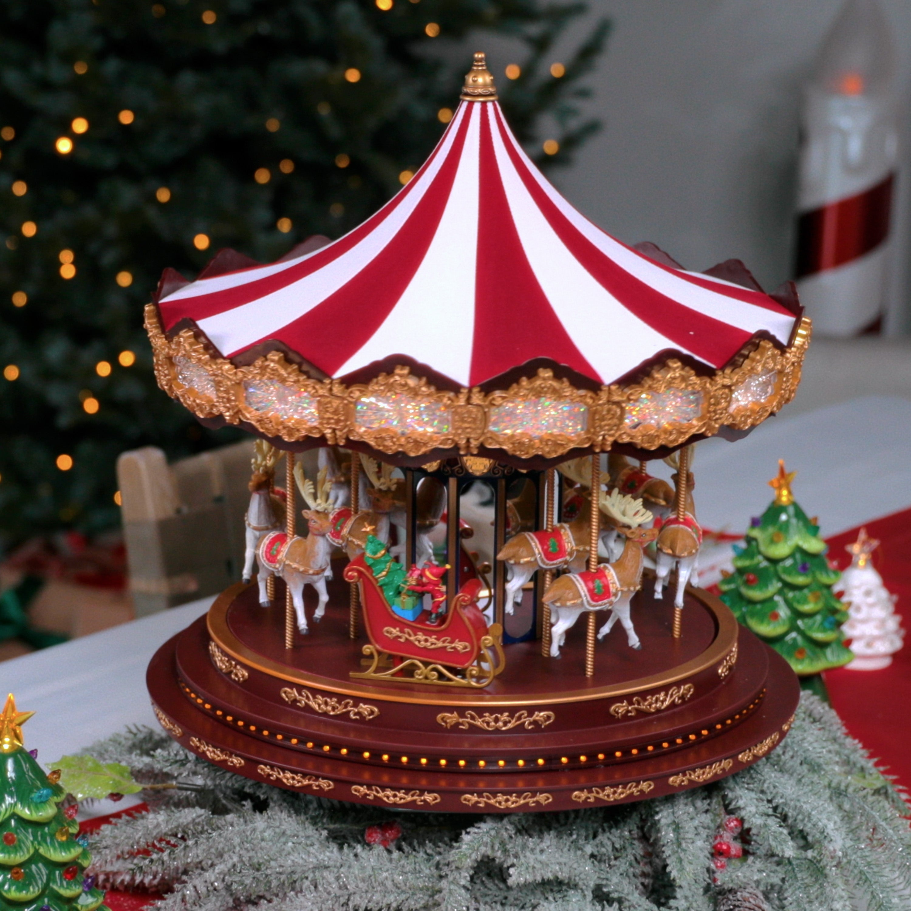 17 in. Deluxe Christmas Carousel - Mr. Christmas