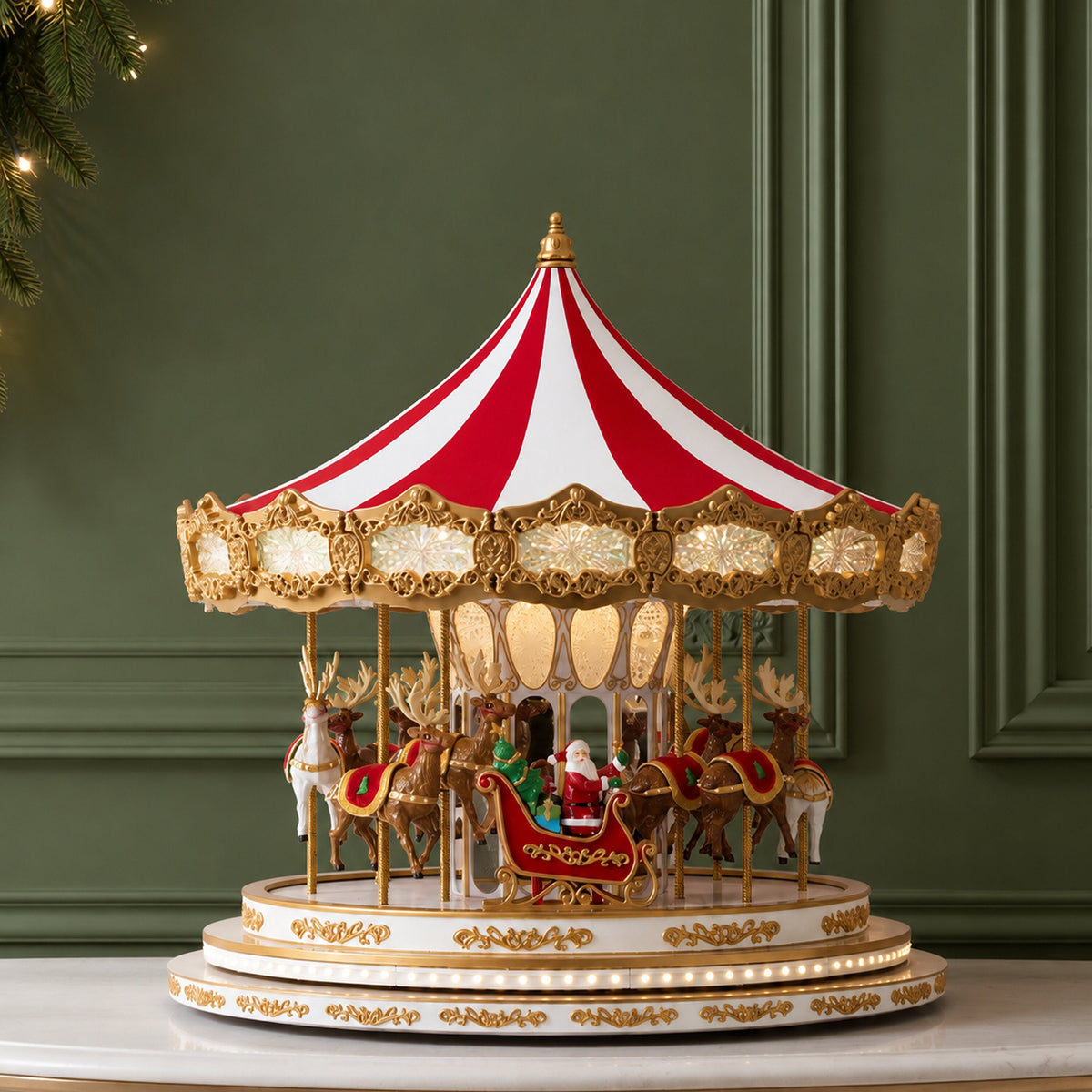 17 in. Regal Christmas Carousel - Mr. Christmas