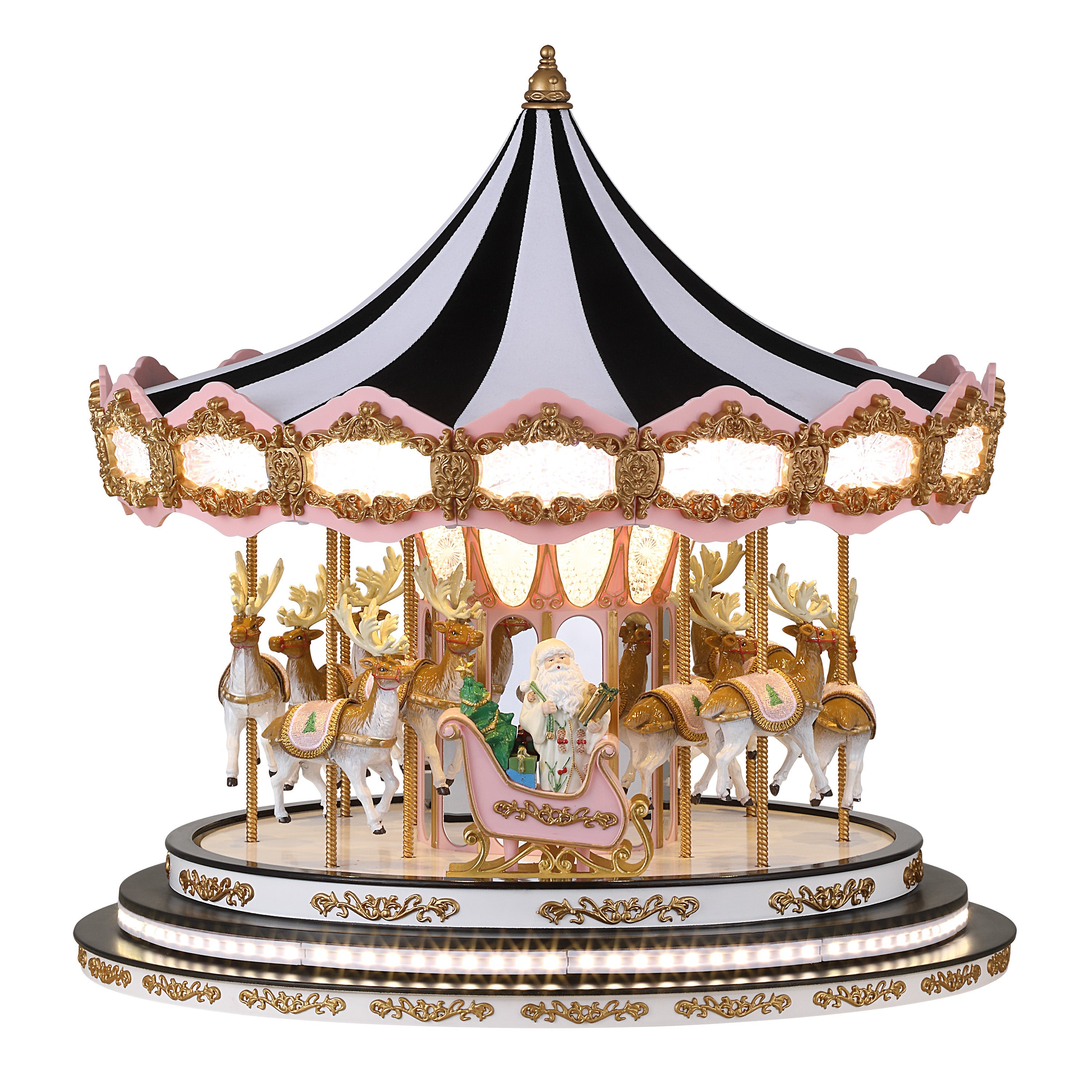 17 in. Regal Christmas Carousel - Black & Pink – Mr. Christmas