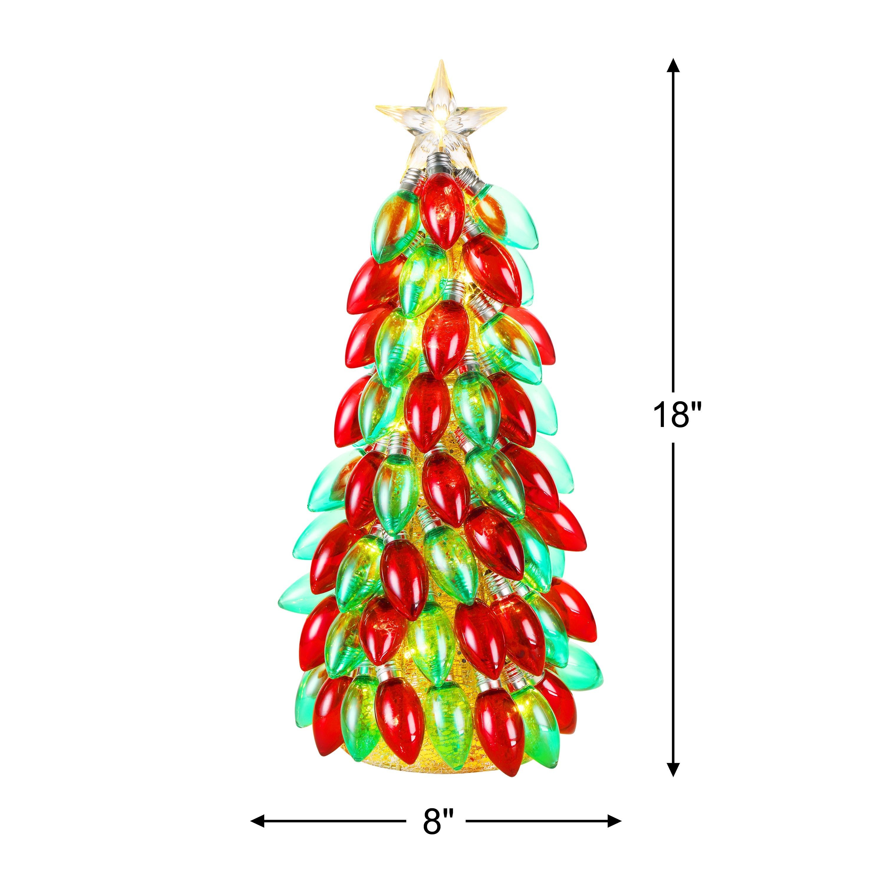 18 in. Retro C9 Bulb Tree - Red & Green - Mr. Christmas