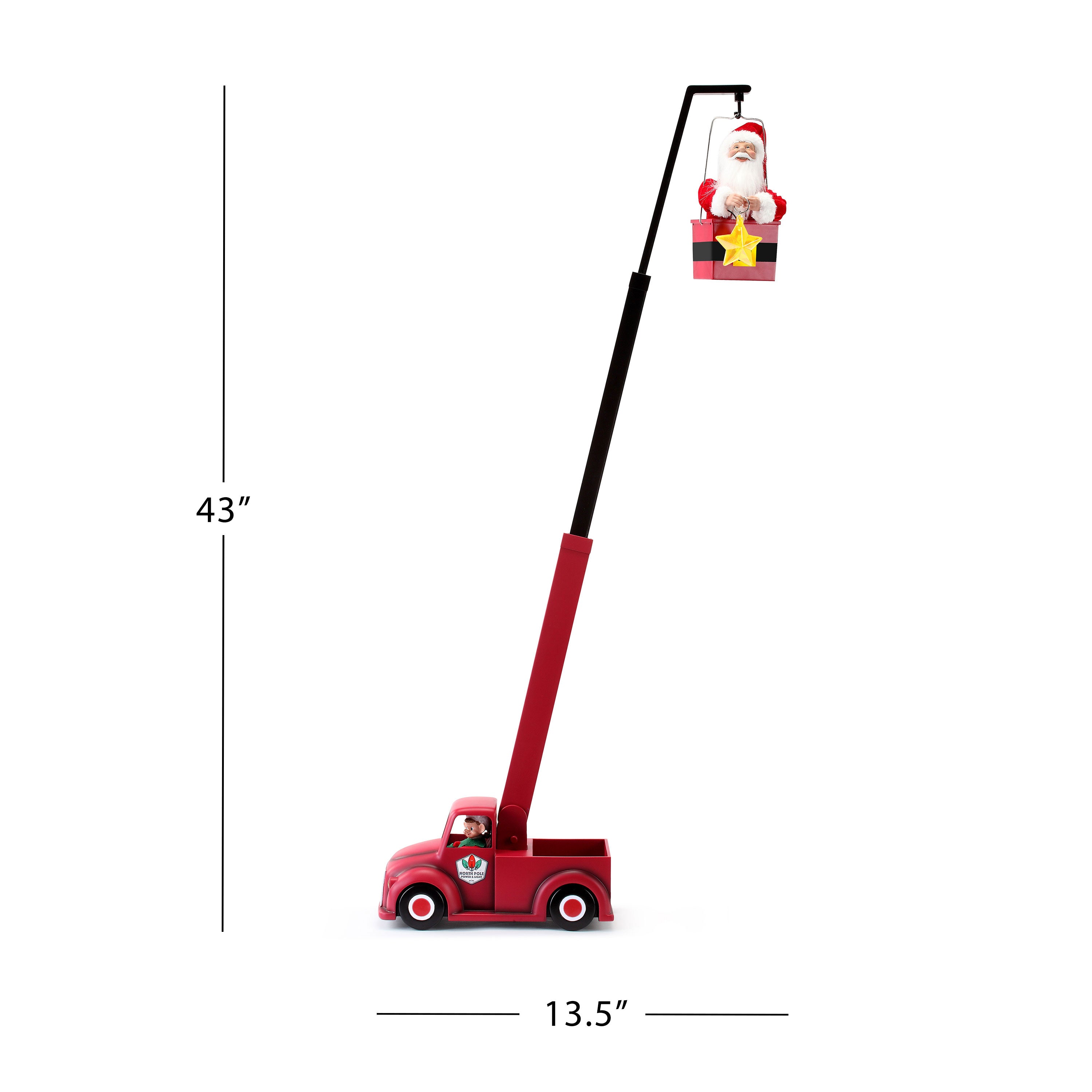 43" Animated North Pole Lighting Crew - White Santa