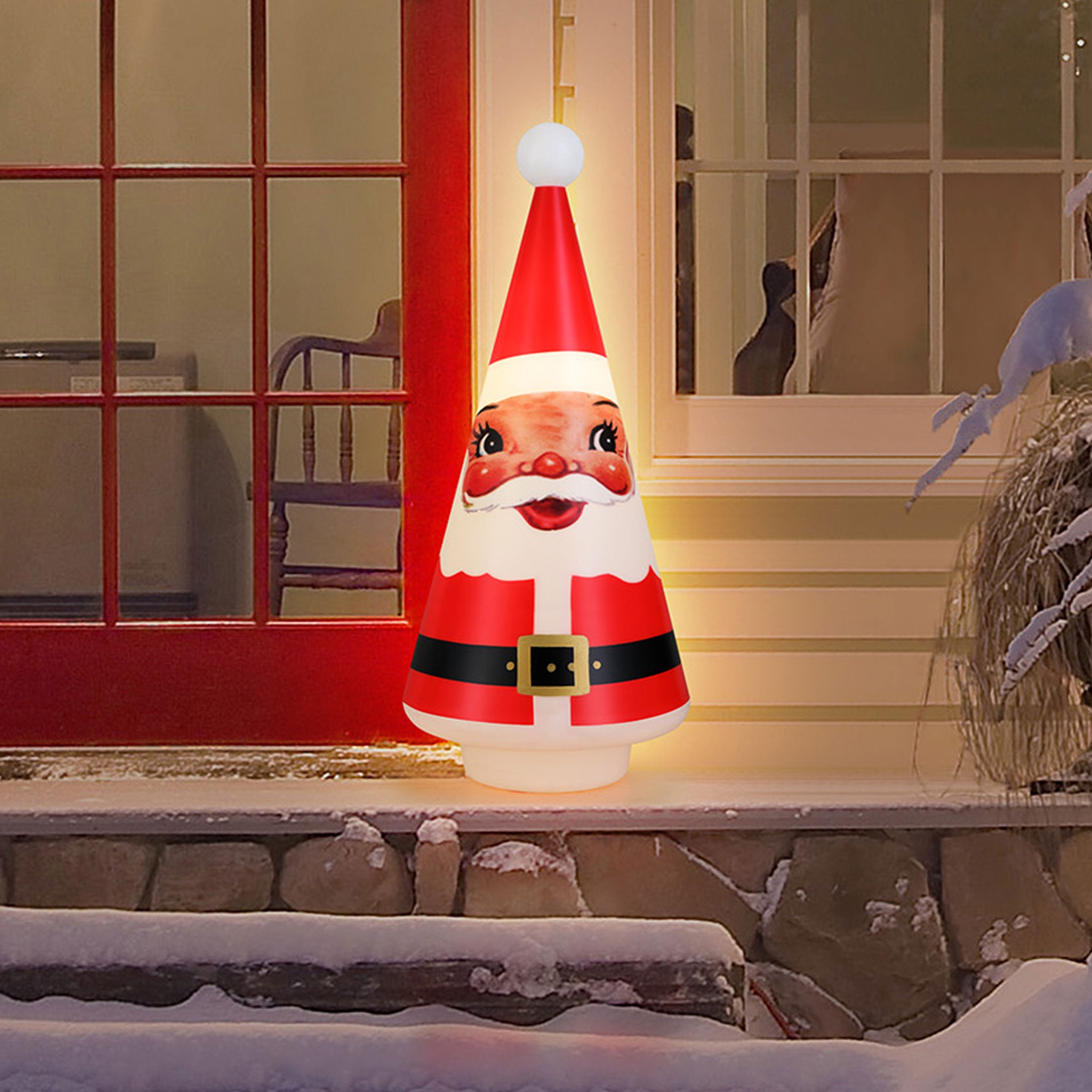 24 in. Blow Mold Cone Character Tree - Santa - Mr. Christmas