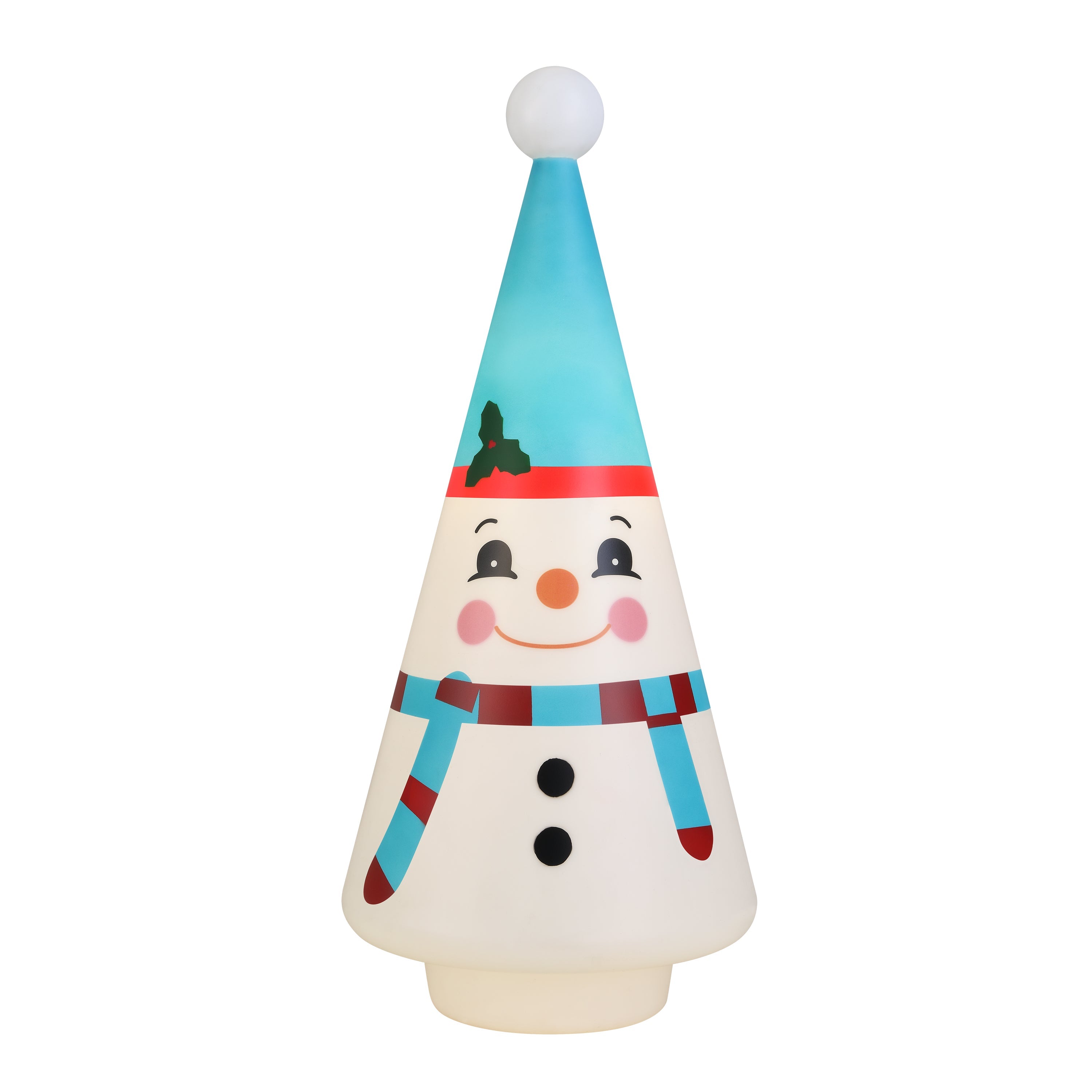 24 in. Blow Mold Cone Character Tree - Snowman - Mr. Christmas