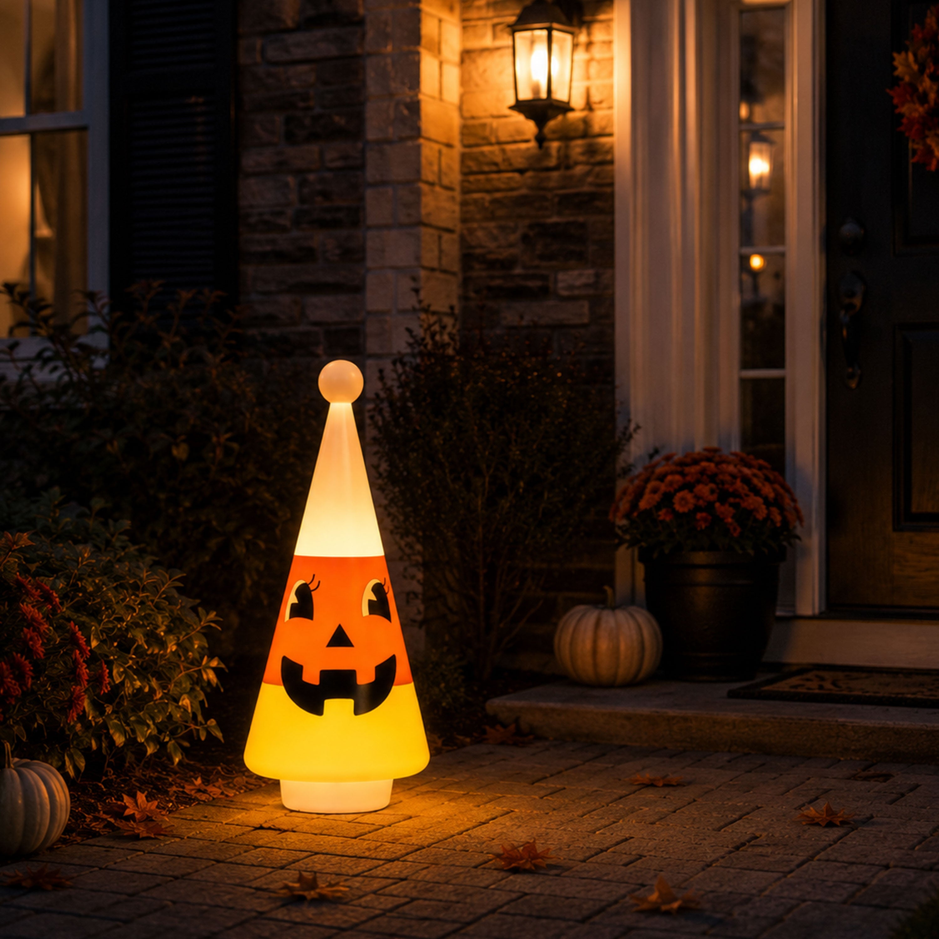24 in. Candy Corn Blow Mold Cone - Mr. Christmas