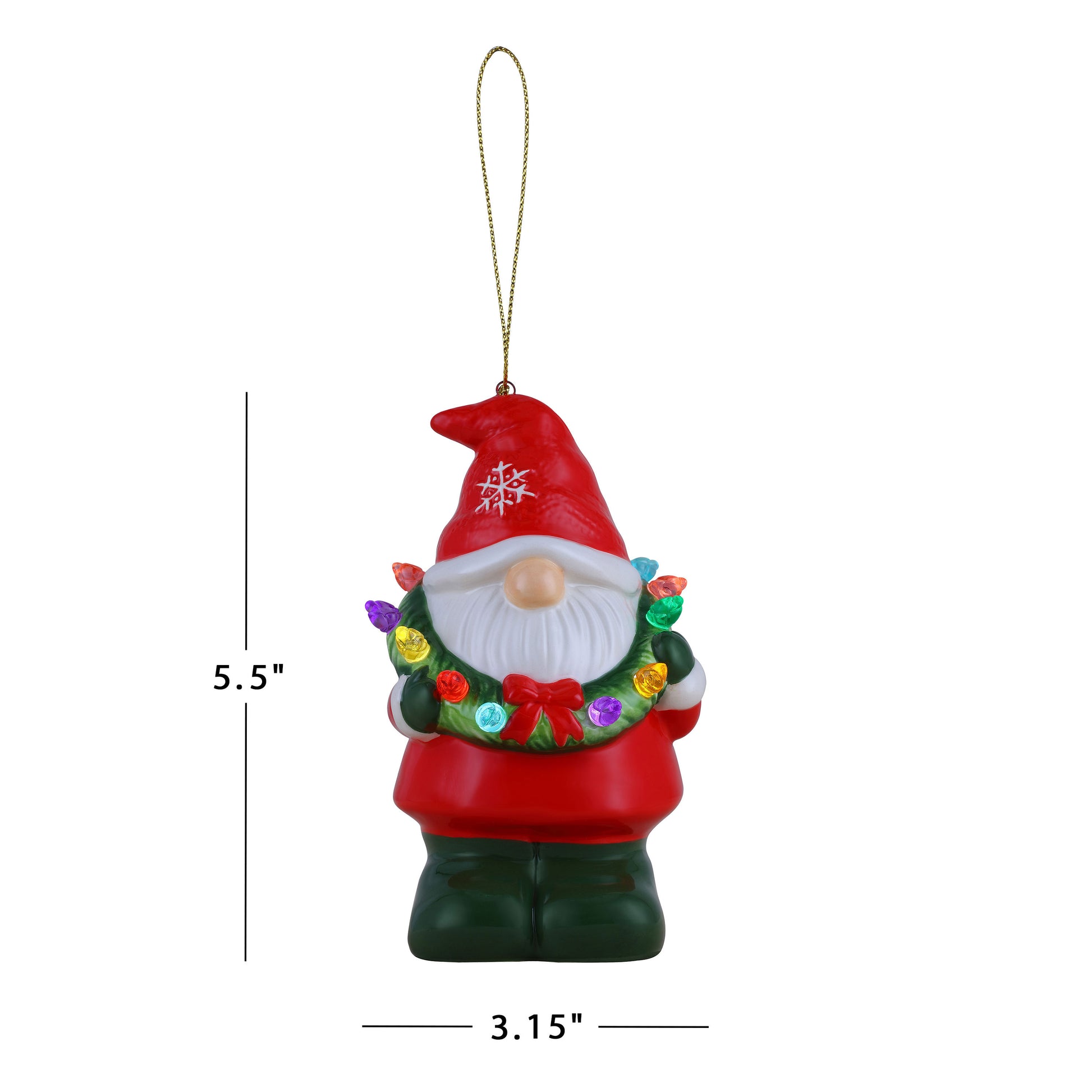 Mini Nostalgic Ceramic Figure - Gnome with Wreath