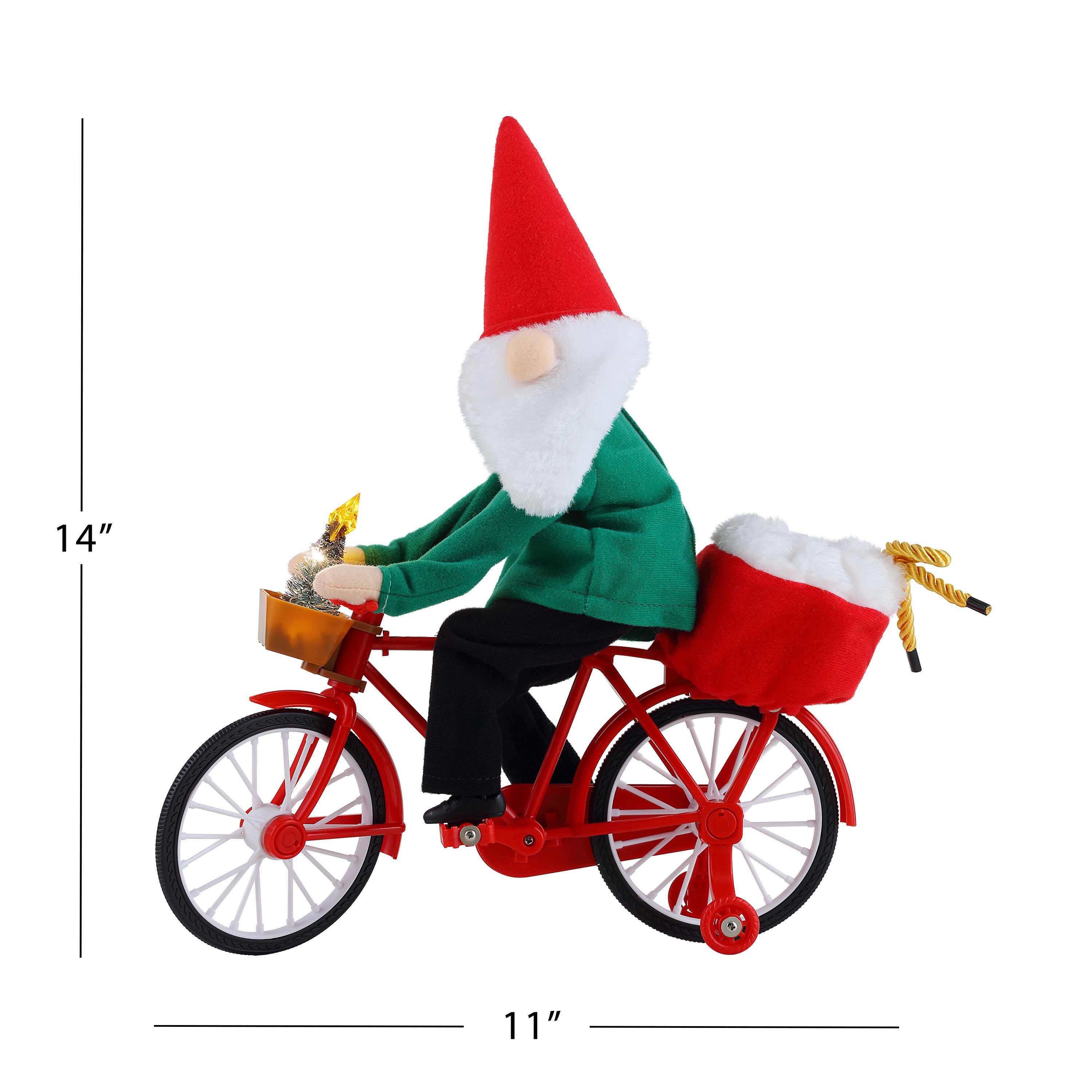 11" Animated Cycling Gnome