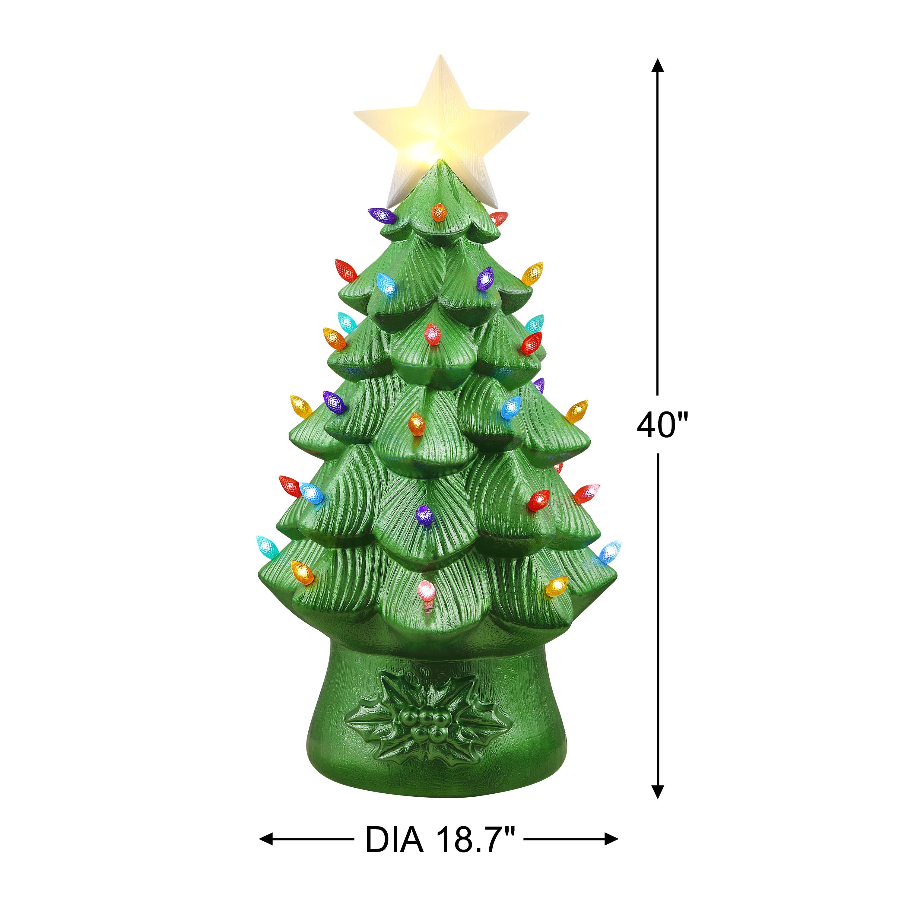 40 in. Blow Mold Nostalgic Round Tree - Metallic - Mr. Christmas