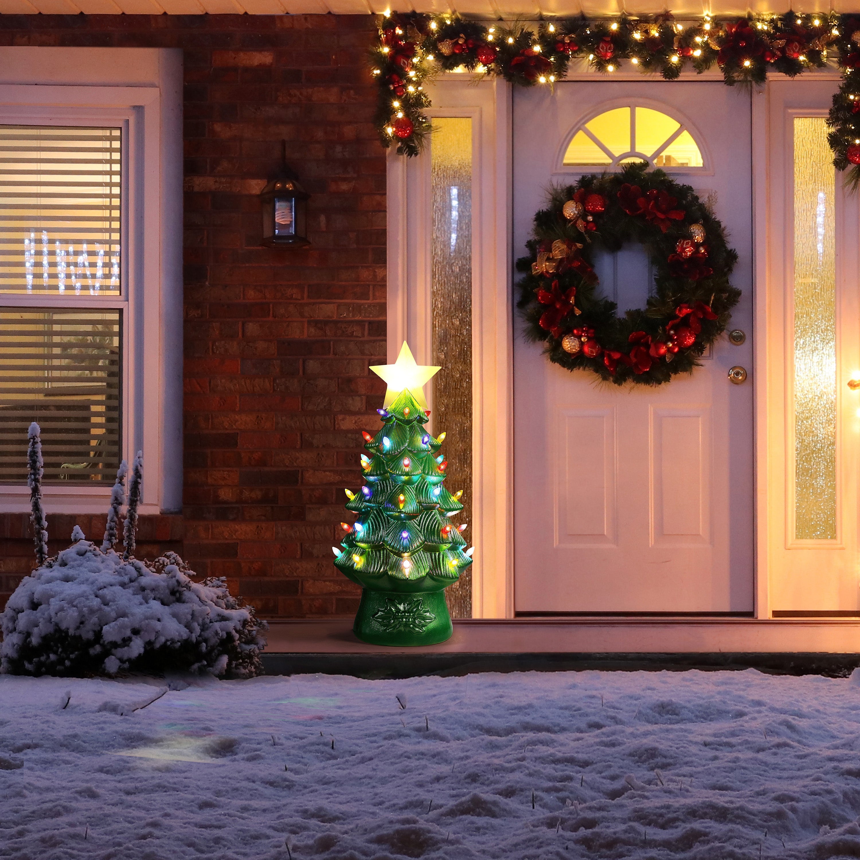 40 in. Blow Mold Nostalgic Round Tree - Metallic - Mr. Christmas