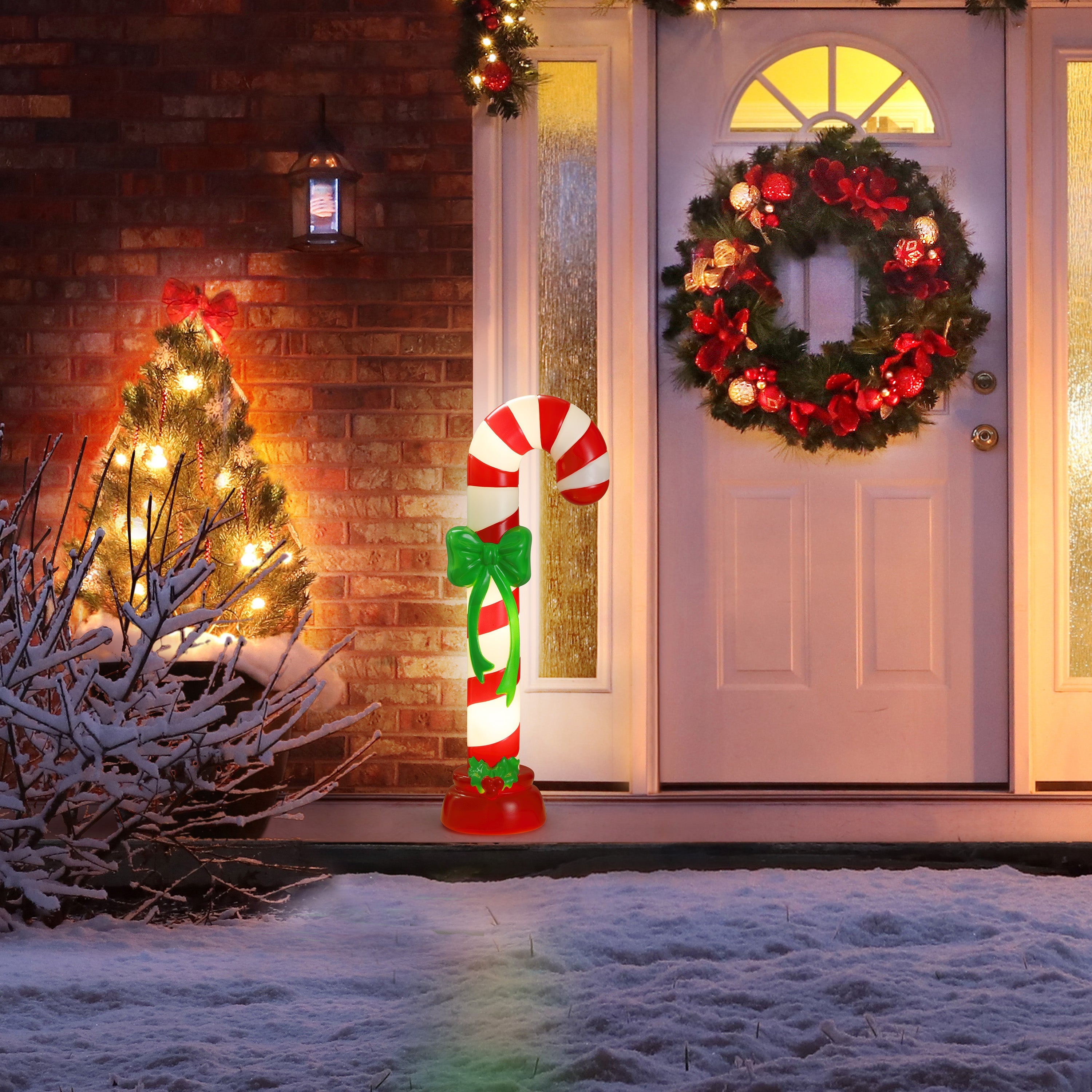 42 in. Illuminated Blow Mold Candy Cane - Mr. Christmas