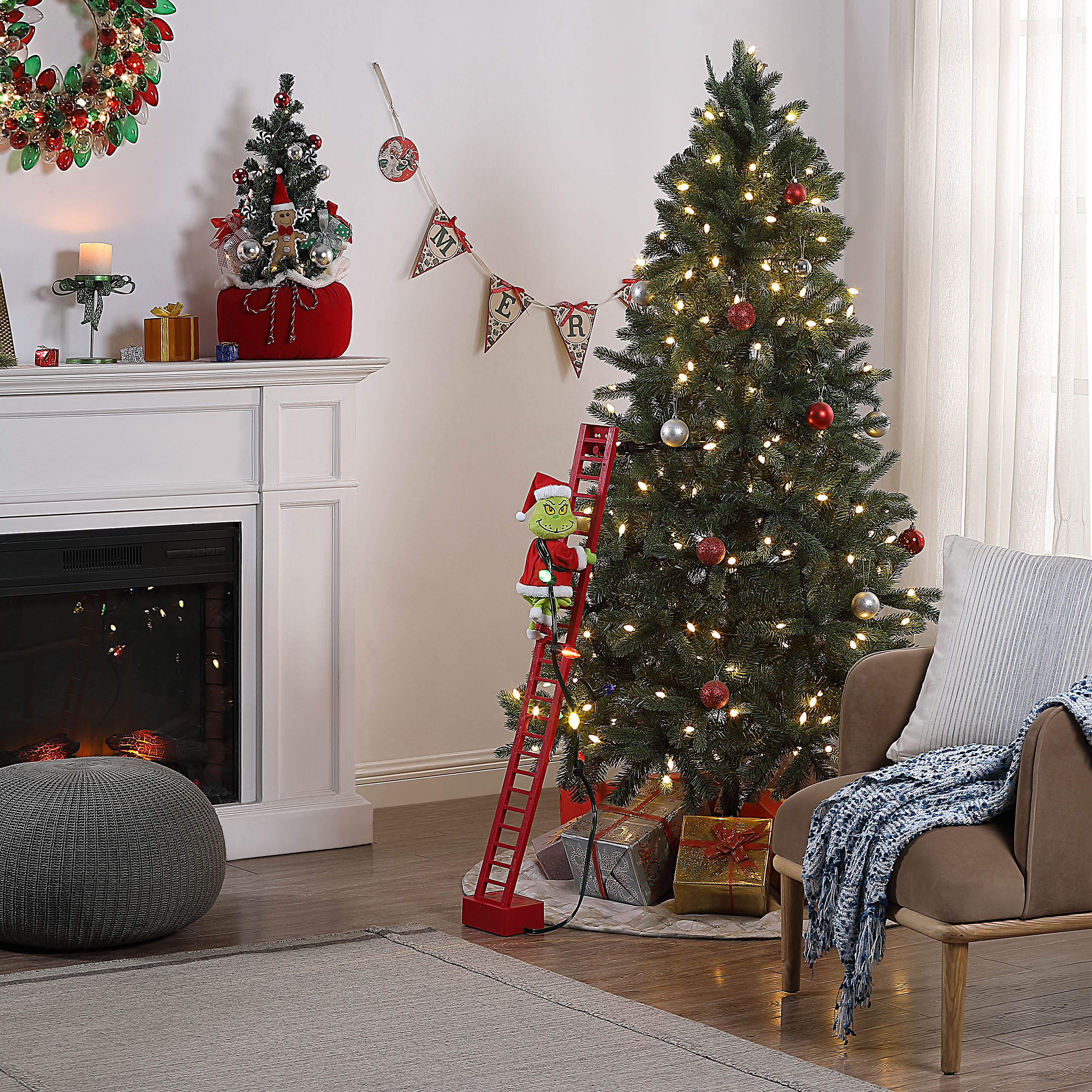 43 in. Animated Ladder Climbing Grinch - Mr. Christmas