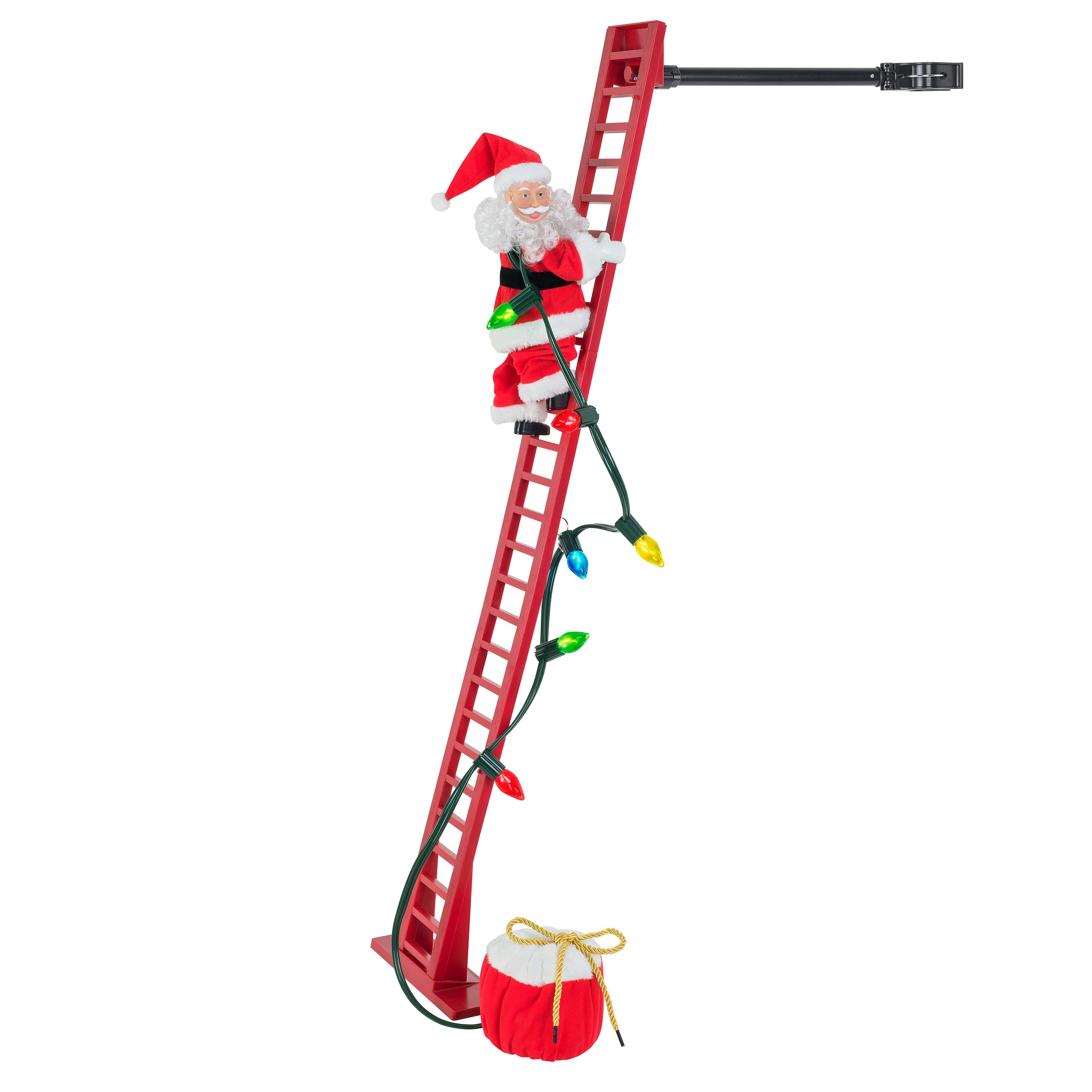 43 in. Animated Ladder Climbing White Santa - Mr. Christmas