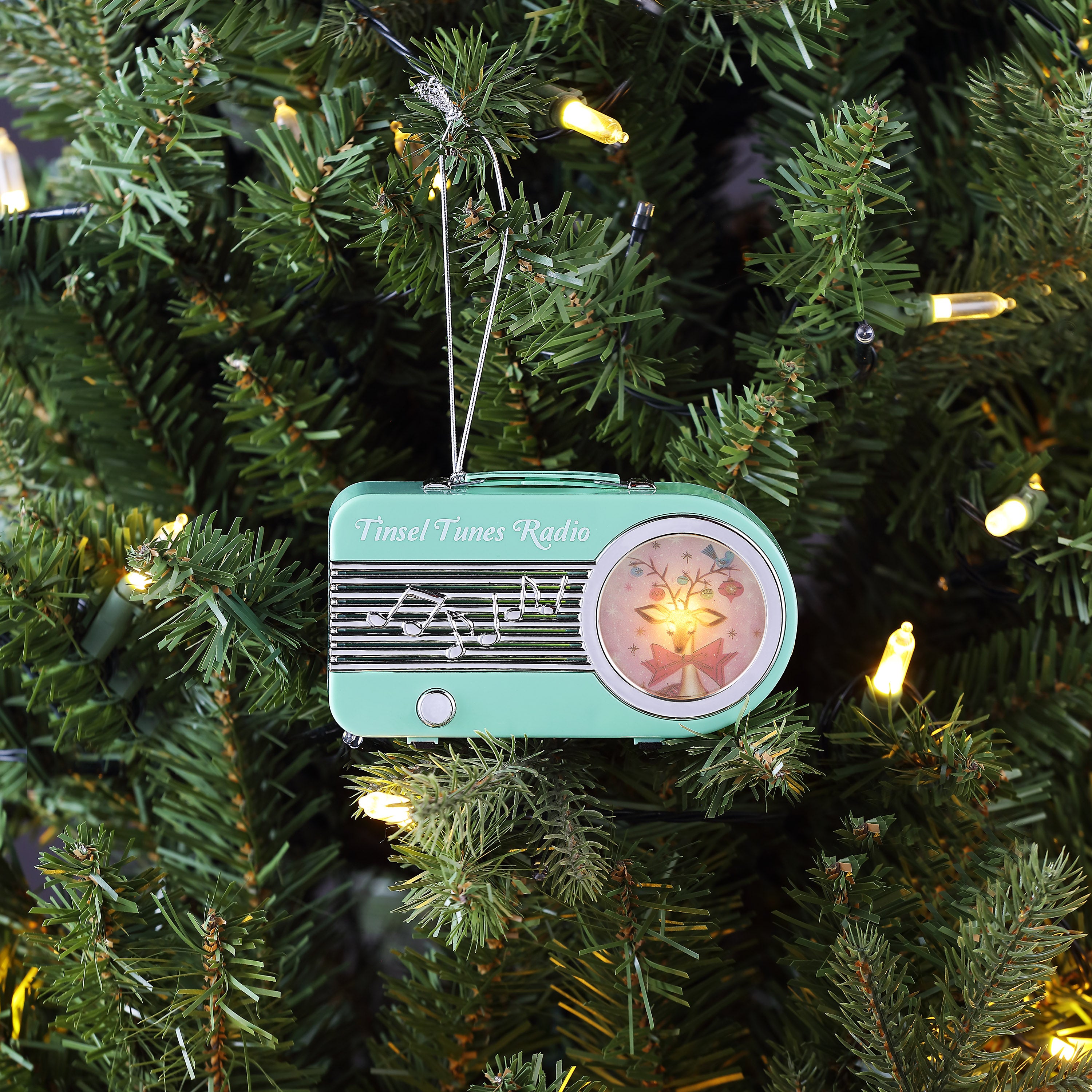 Mini Radio Ornament - Teal