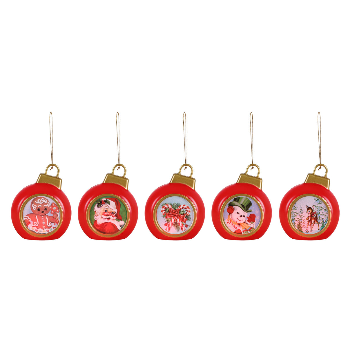 5 in. Illuminated Blow Mold Ornaments - Set of 5 - Mr. Christmas