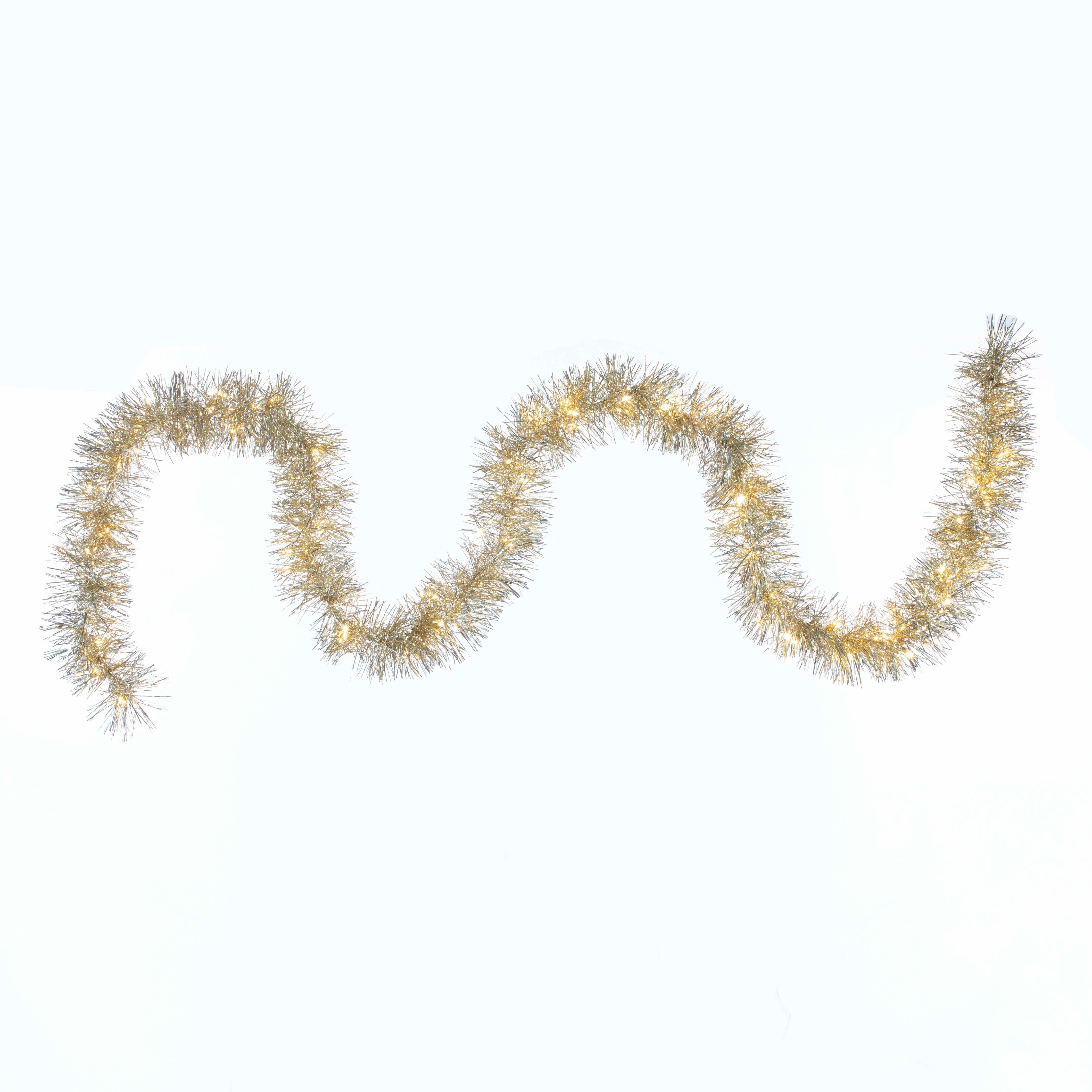 6 ft. Lit Tinsel Garland - Gold - Mr. Christmas