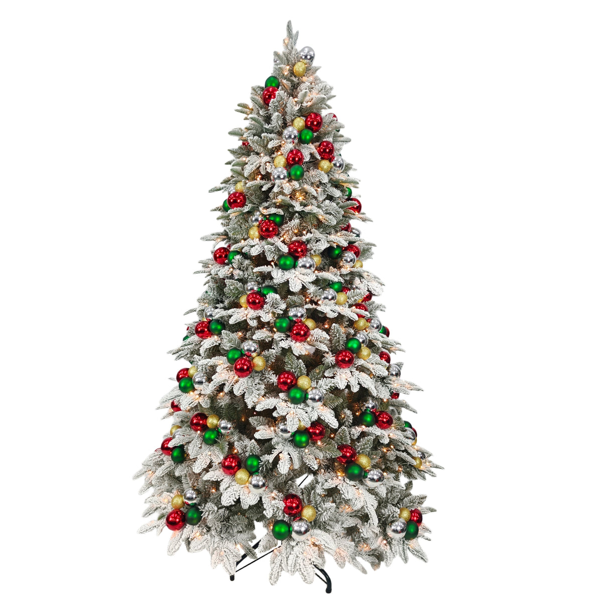 7.5 ft. Pre-Decorated Artificial Tree - Red and Green - Mr. Christmas