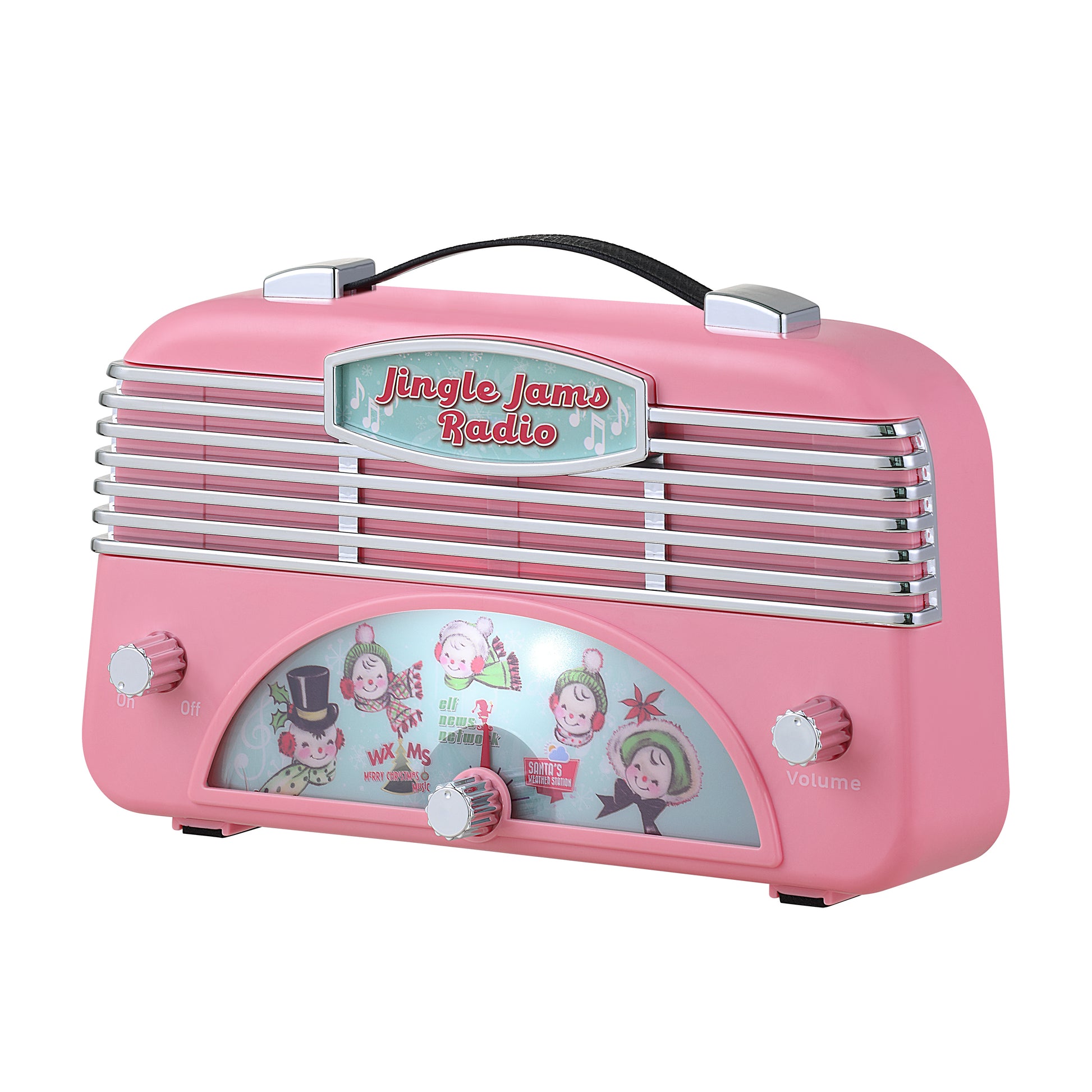 6.9" Retro Jingle Jams Radio - Pink