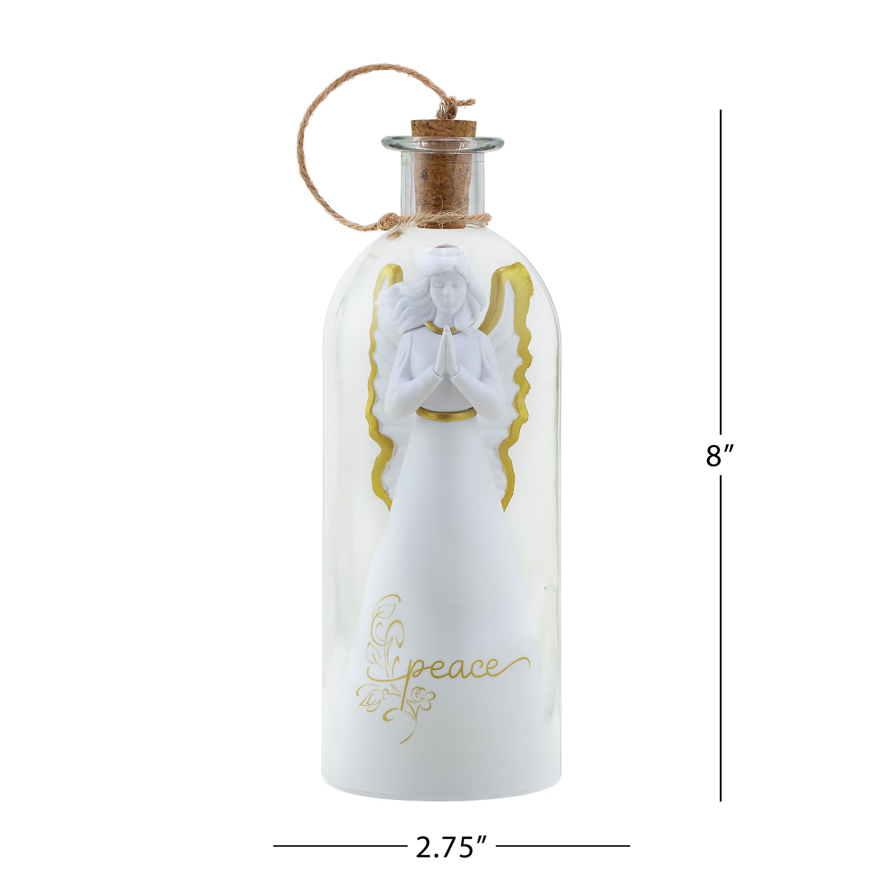 8 in. Message in a Bottle Angel - Peace - Mr. Christmas