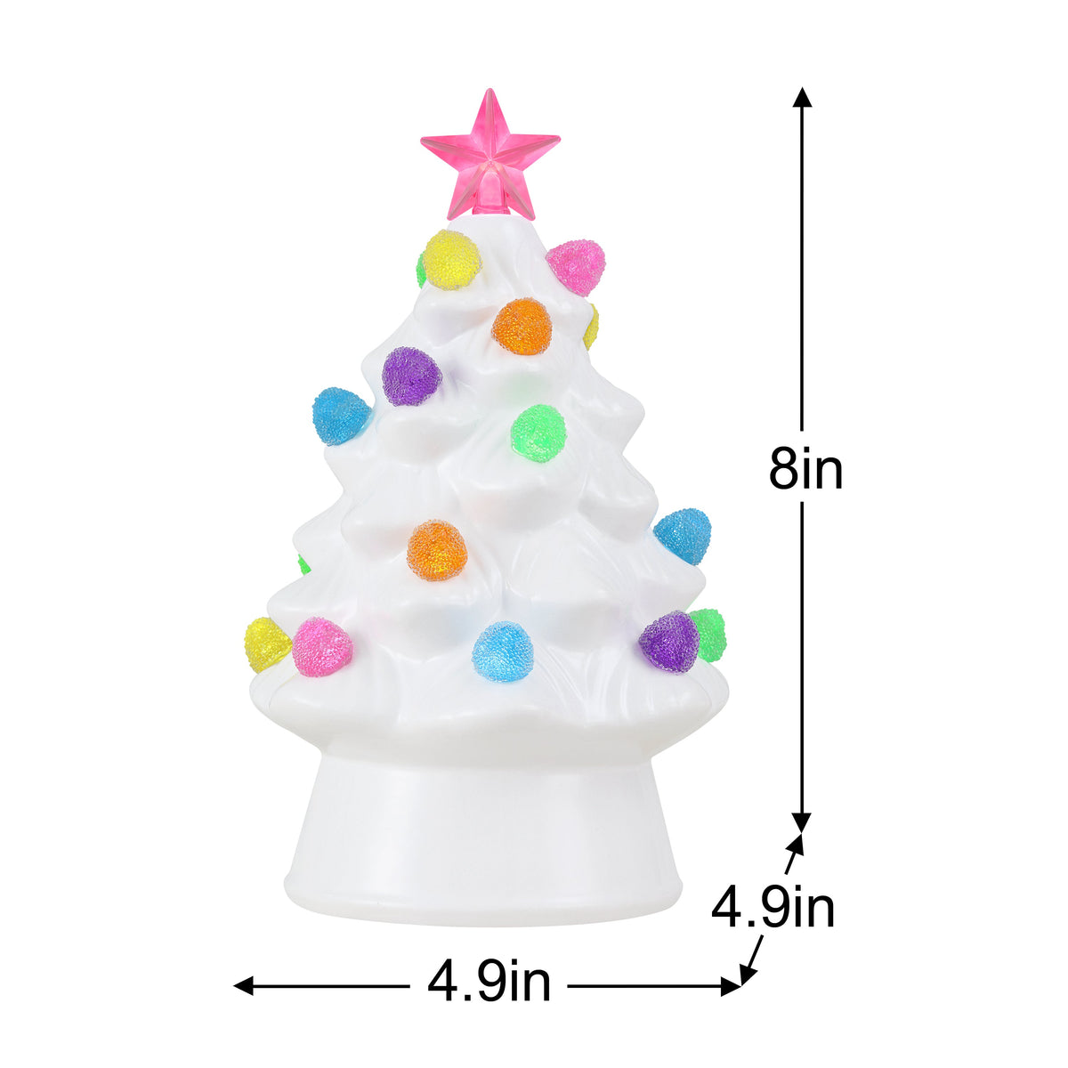 8 in. Nostalgic Ceramic Gumdrop Tree - White - Mr. Christmas