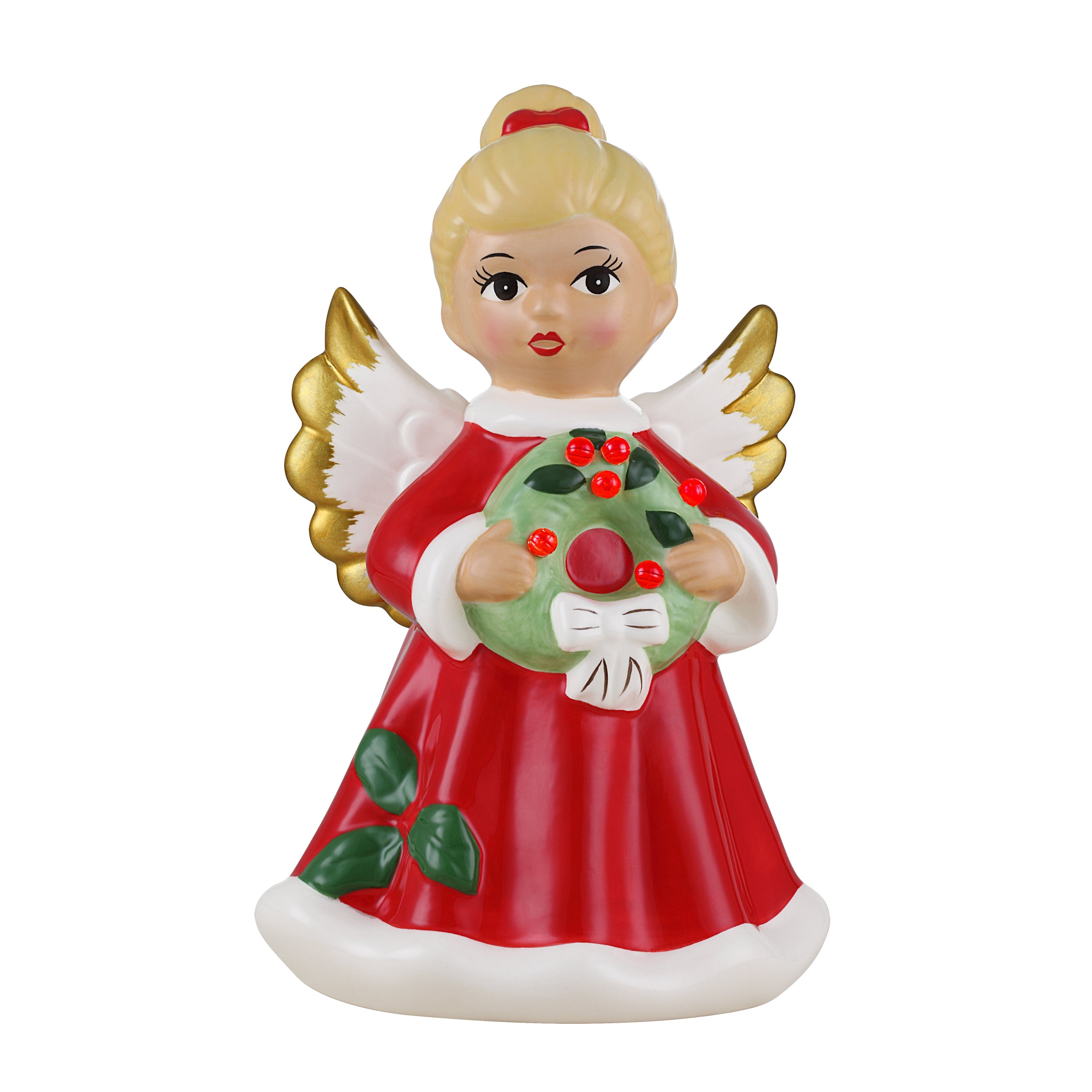 9 in. Lit Ceramic White Angel - Mr. Christmas