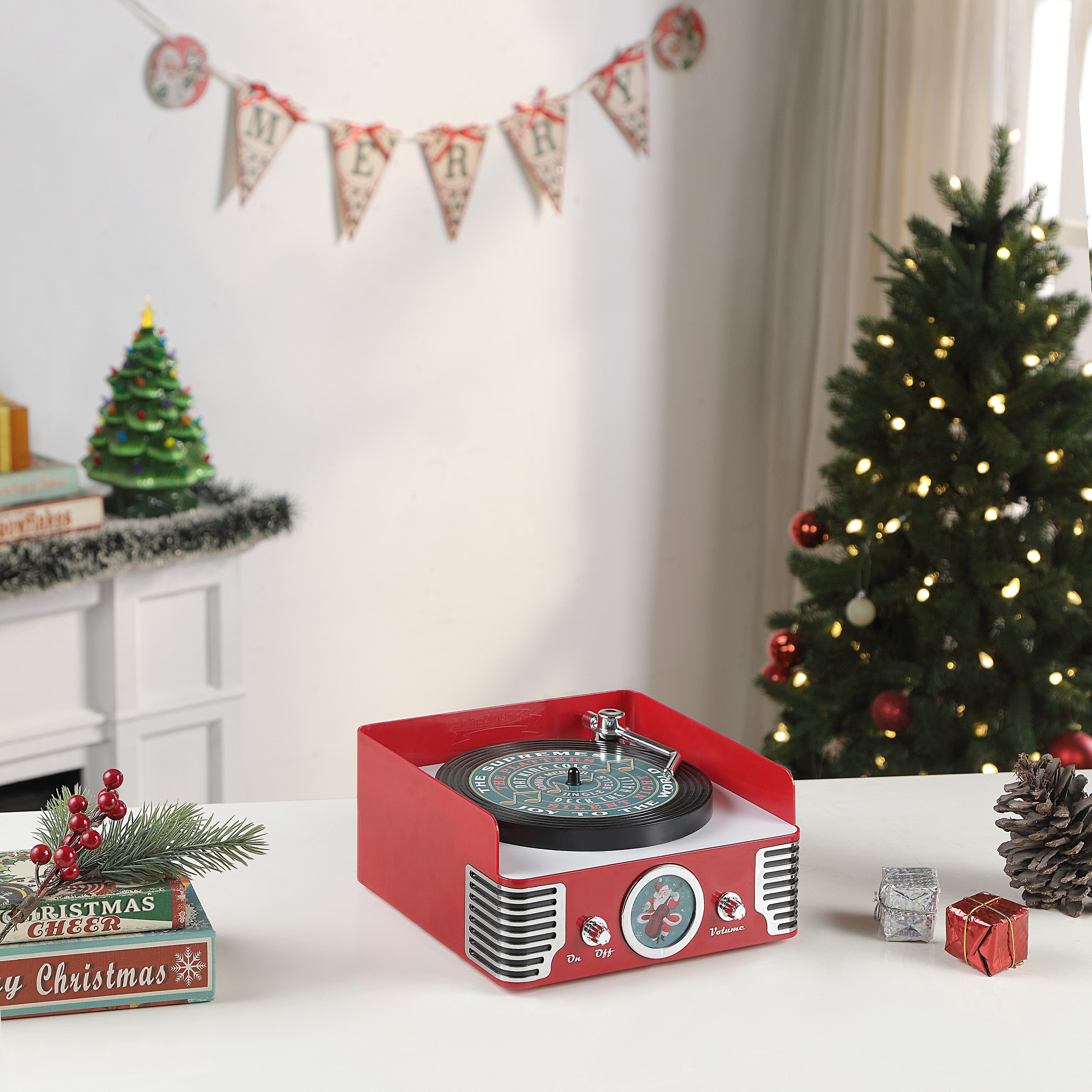 9in. Retro Record Player - Mr. Christmas