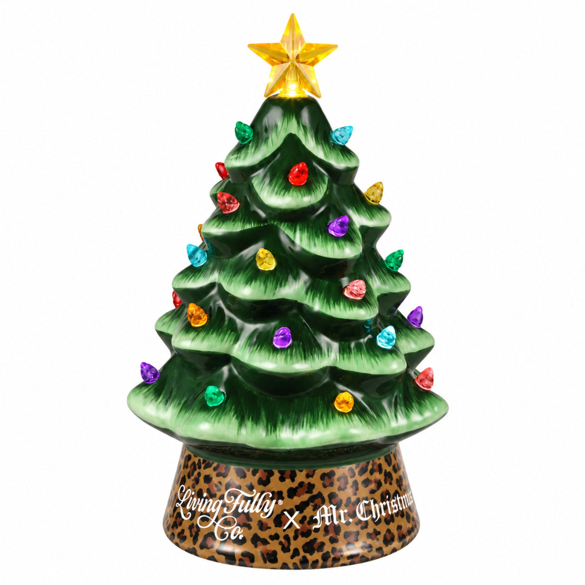 Living Fully x Mr. Christmas 8 in. Ceramic Leopard Tree - Mr. Christmas