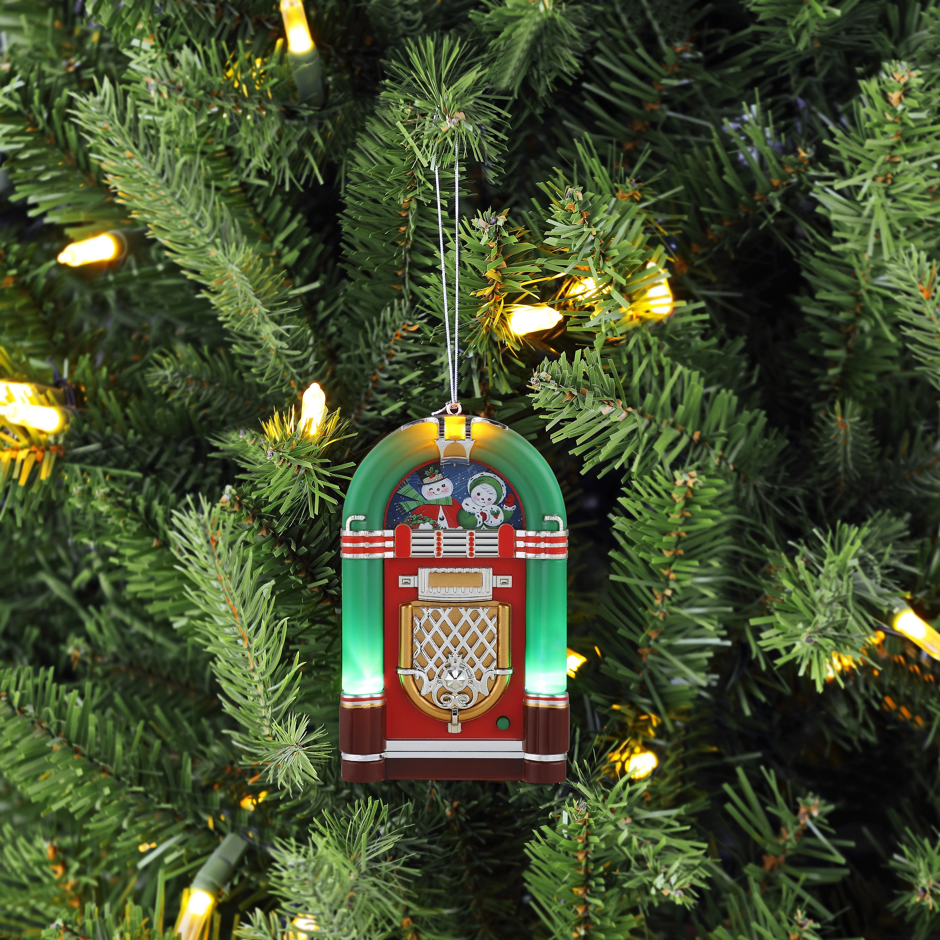 Mini Jukebox Ornament - Green - Mr. Christmas