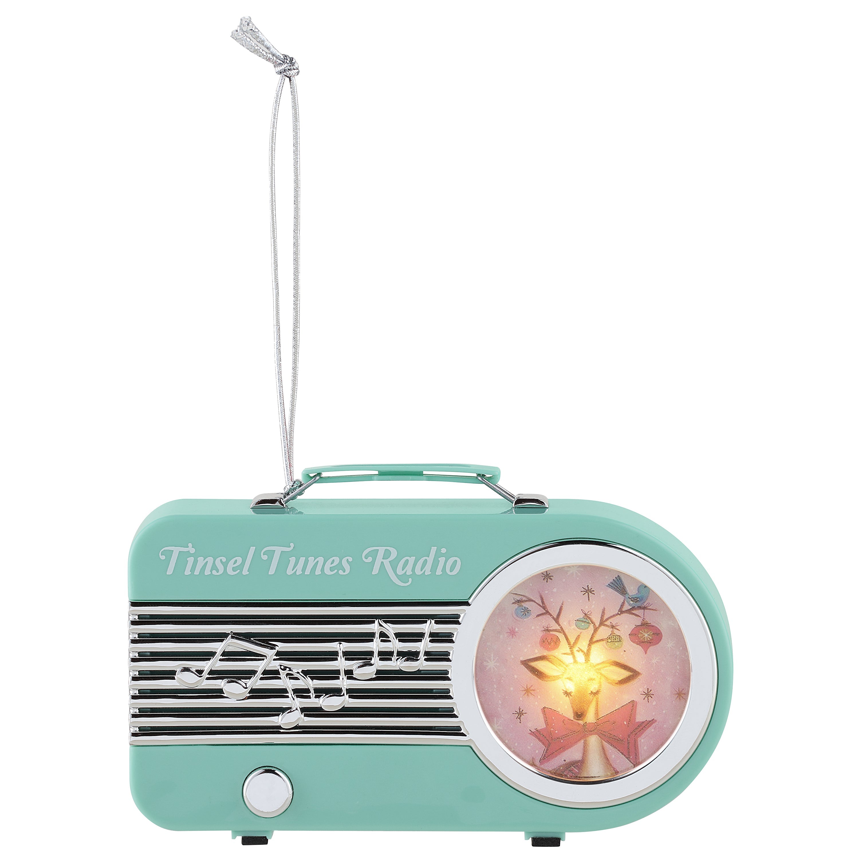 Mini Radio Ornament - Teal - Mr. Christmas