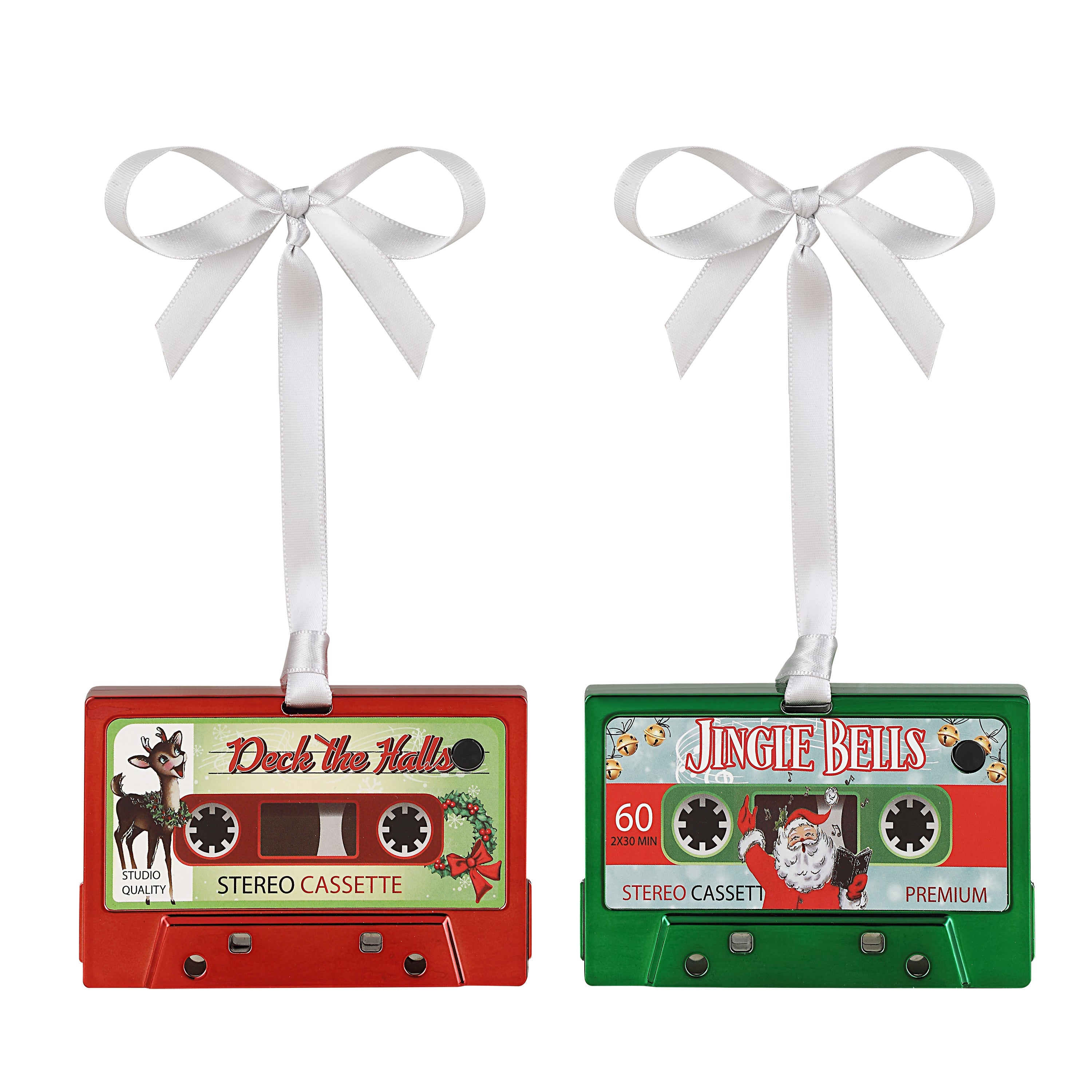 Musical Cassette Ornaments Set - Red & Green - Mr. Christmas