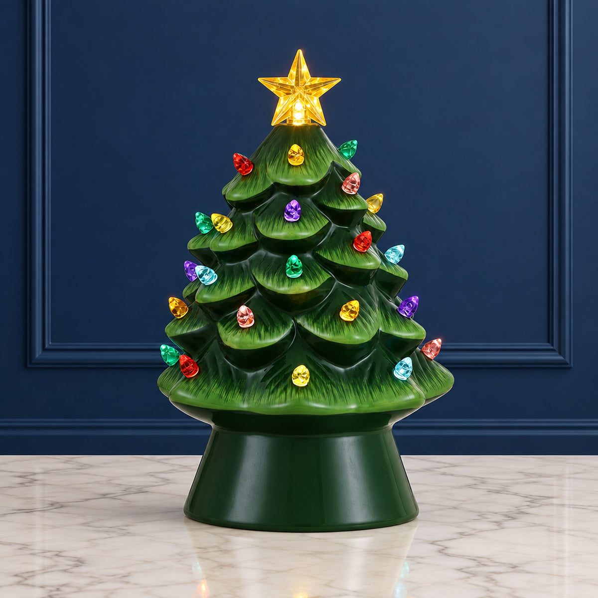 Personalized 8 in. Nostalgic Ceramic Tree - Green - Mr. Christmas
