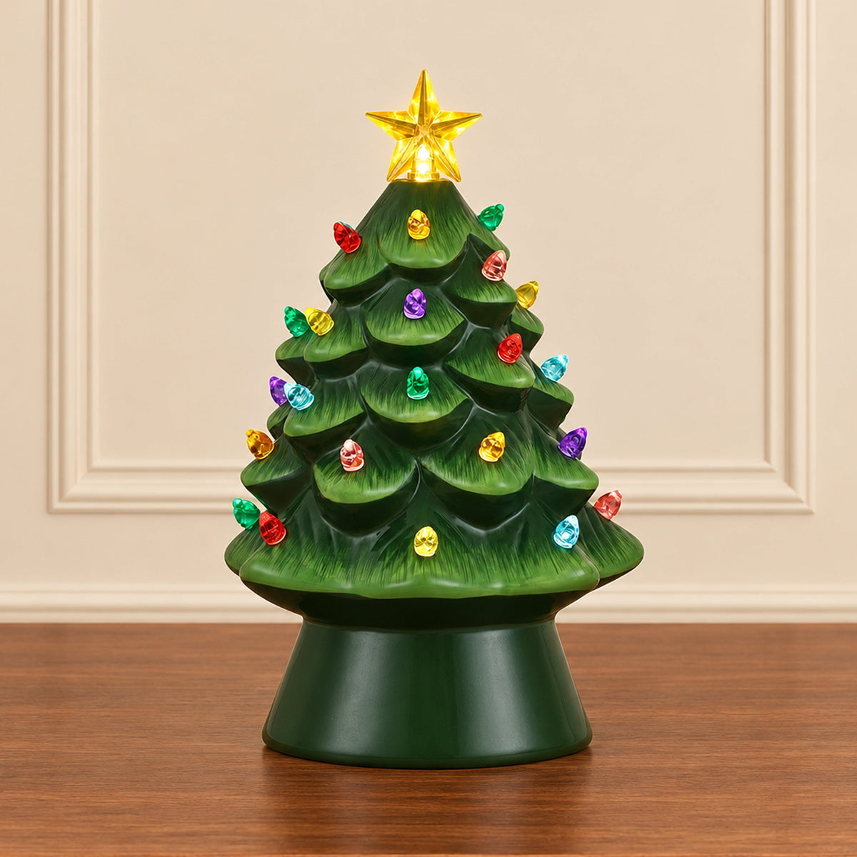 Personalized 8 in. Nostalgic Ceramic Tree - Green - Mr. Christmas