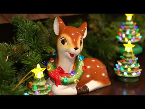 9" Nostalgic Ceramic Lit Reindeer Video