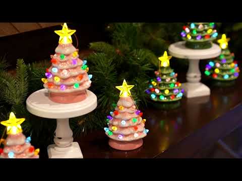 Load video: 5" Set of 3 Nostalgic Ceramic Tree Ornaments Video