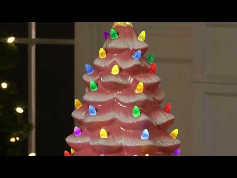 Load video: 12 in. Nostalgic Ceramic Tree - Pink Video Overview